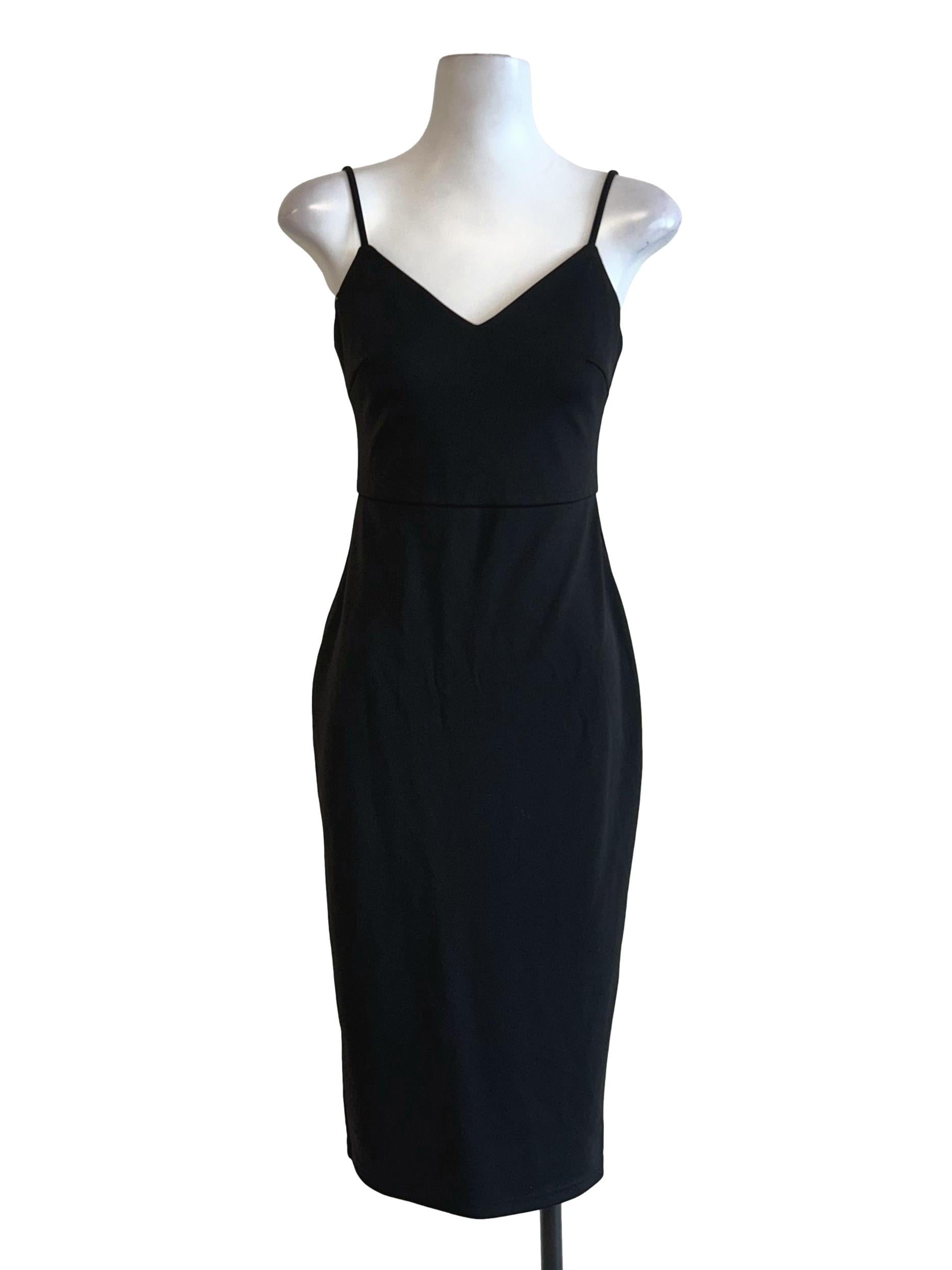 Pitch Black Cami Slit Dress