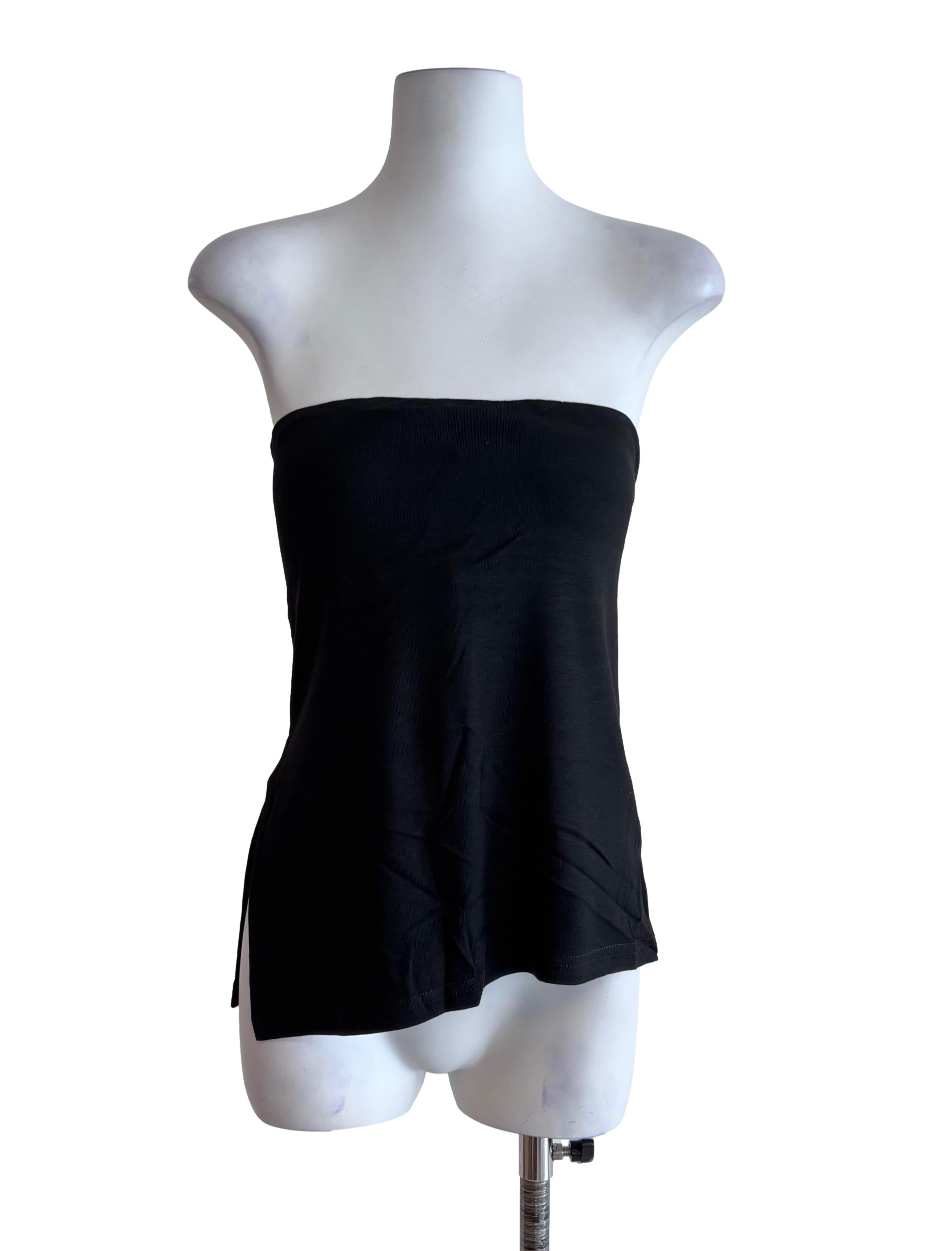 Black Ronni Asymmetrical Padded Tube Top