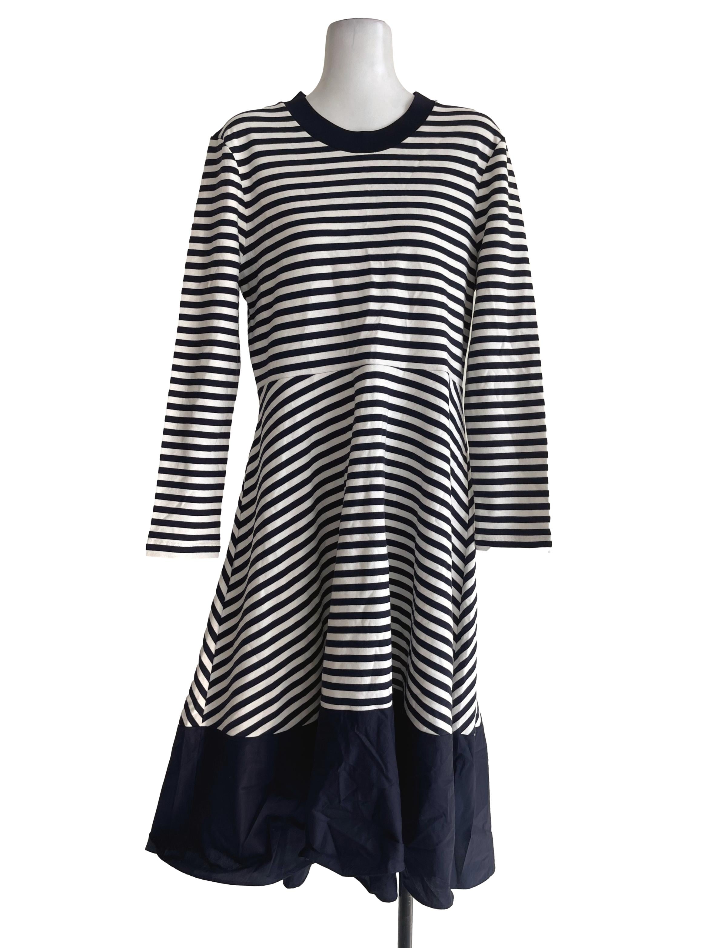 COS Dark Blue And White Stripes Maxi Dress | REFASH