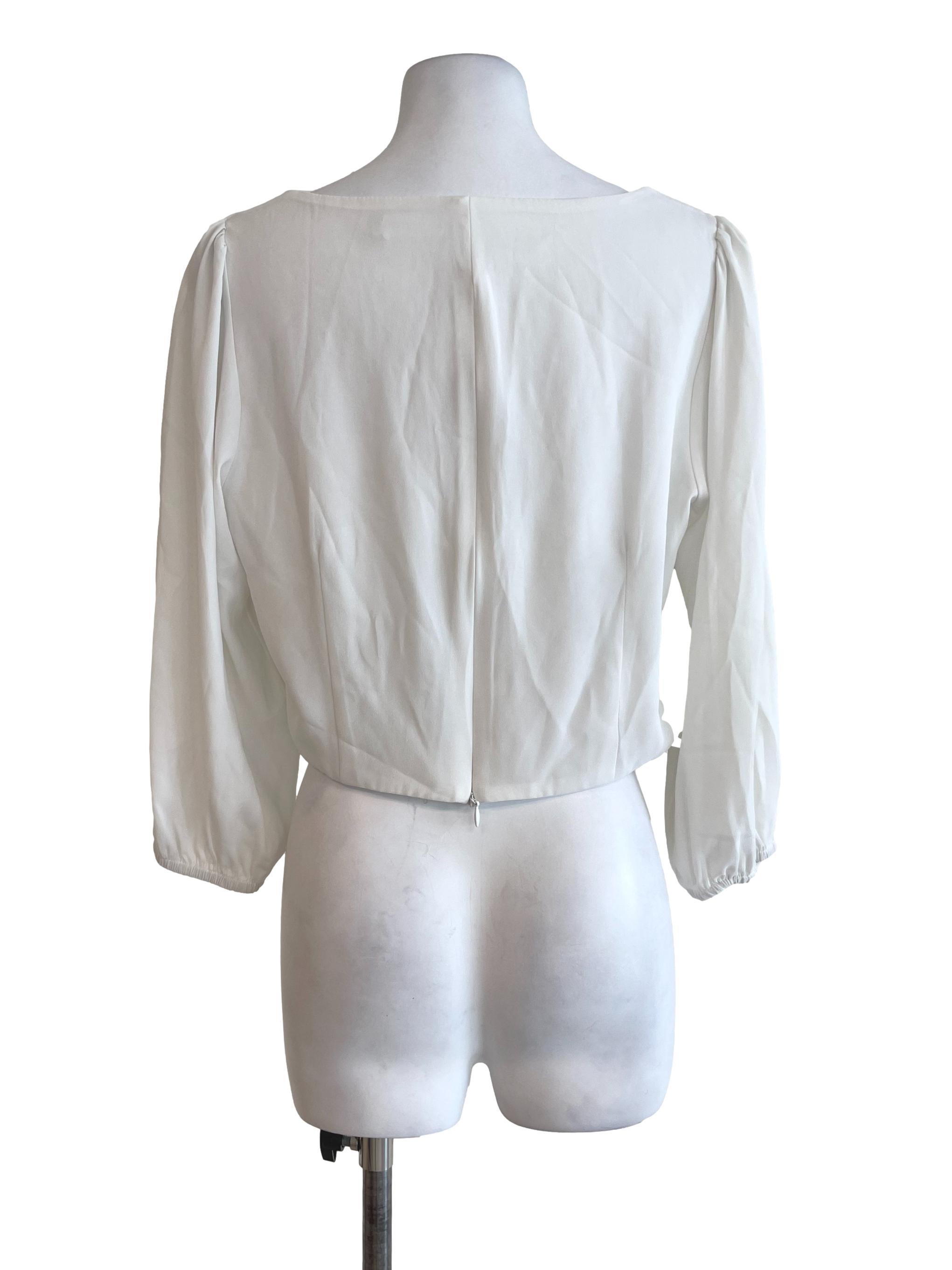 Off White Pleated Blouse