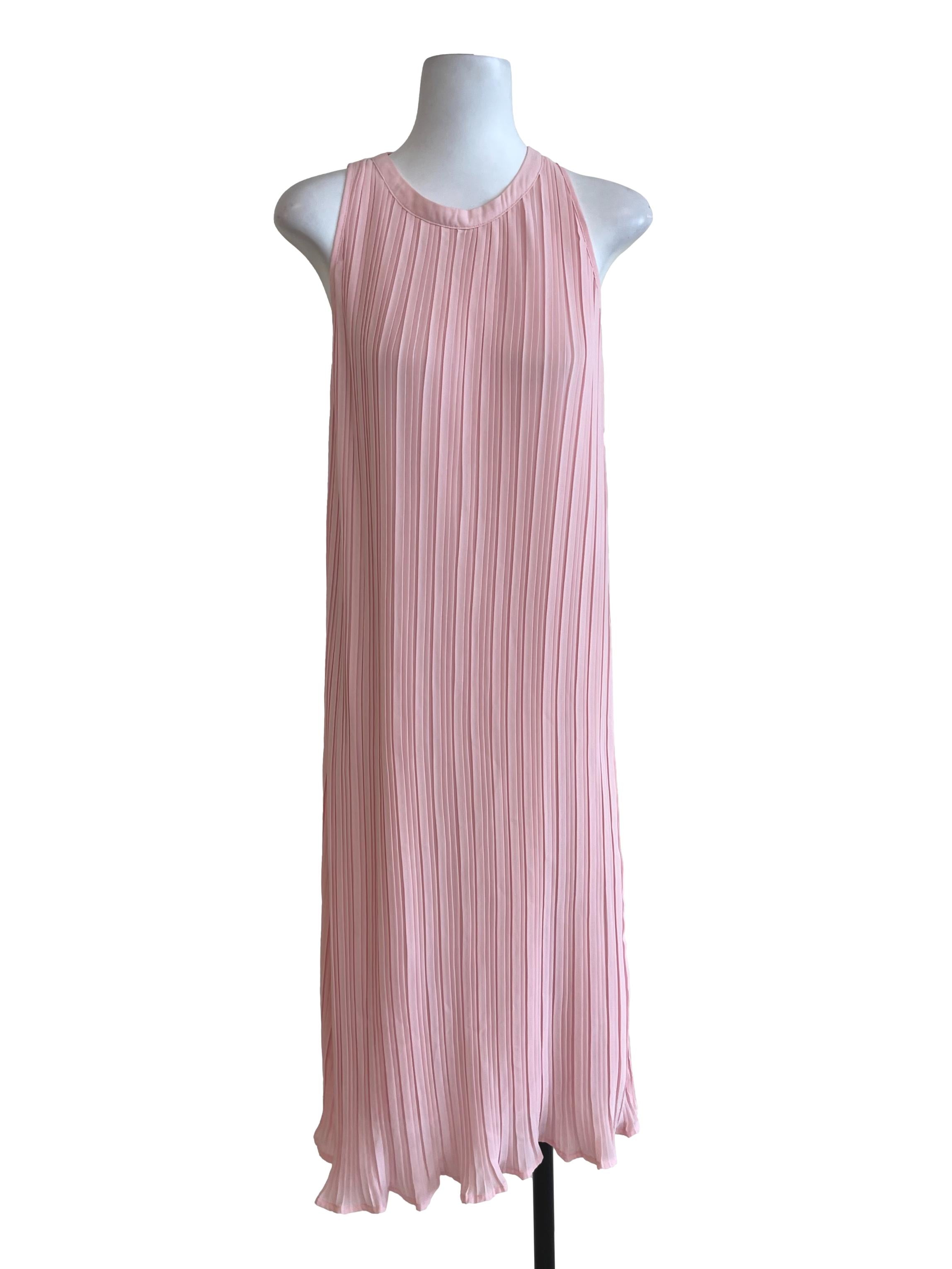 Pastel Pink Full Pleated Dress