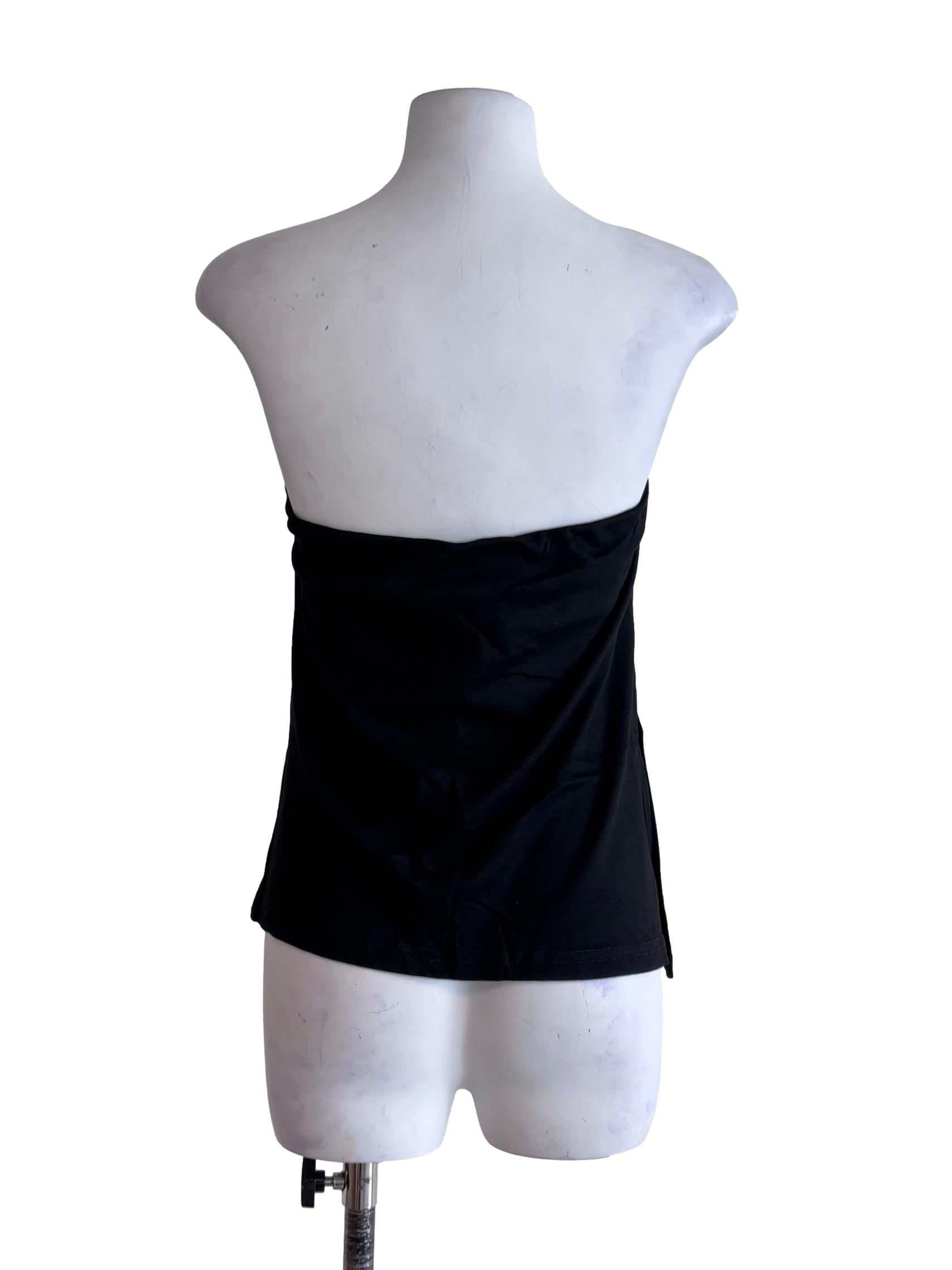 Black Ronni Asymmetrical Padded Tube Top
