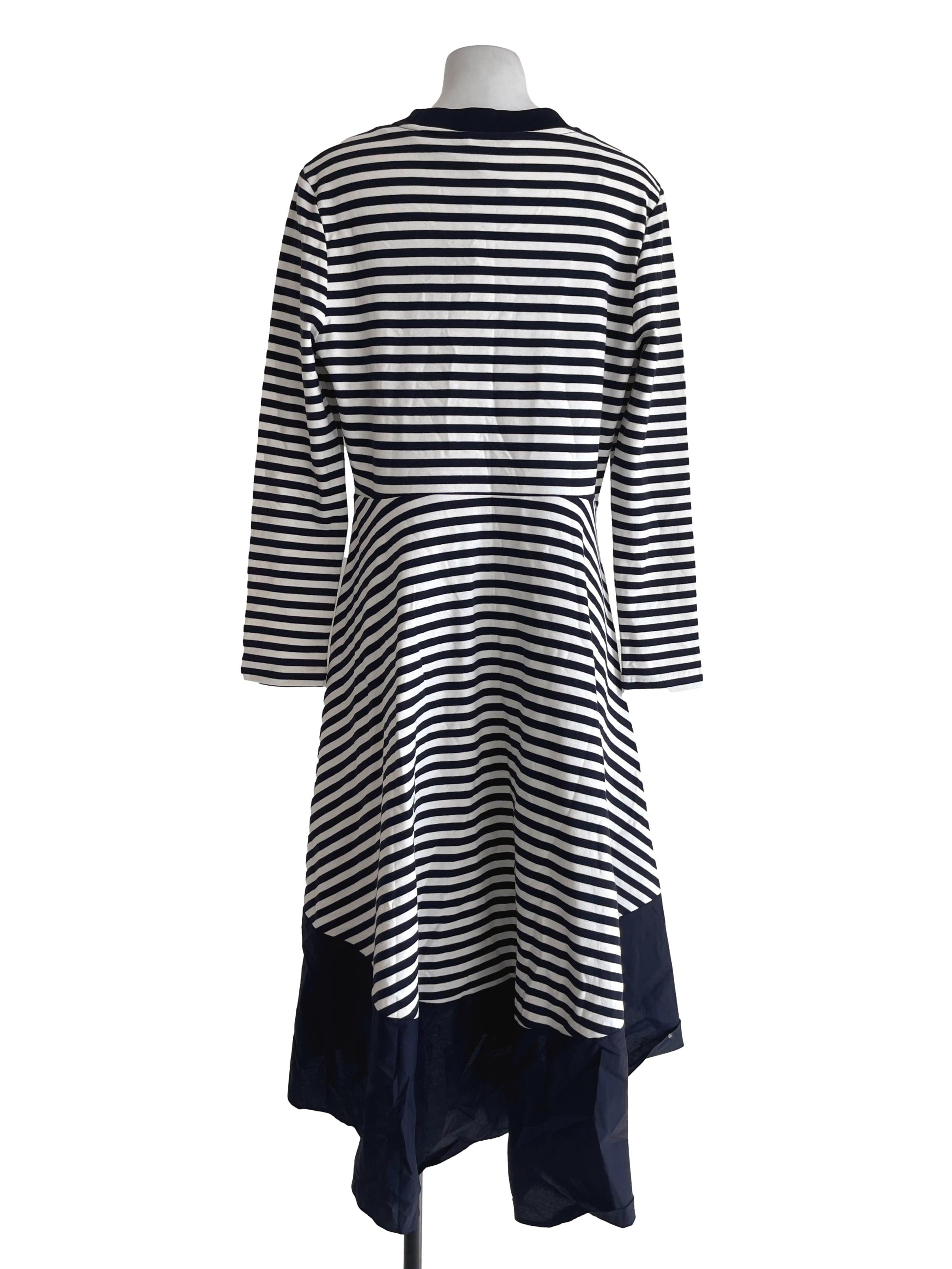 COS Dark Blue And White Stripes Maxi Dress | REFASH