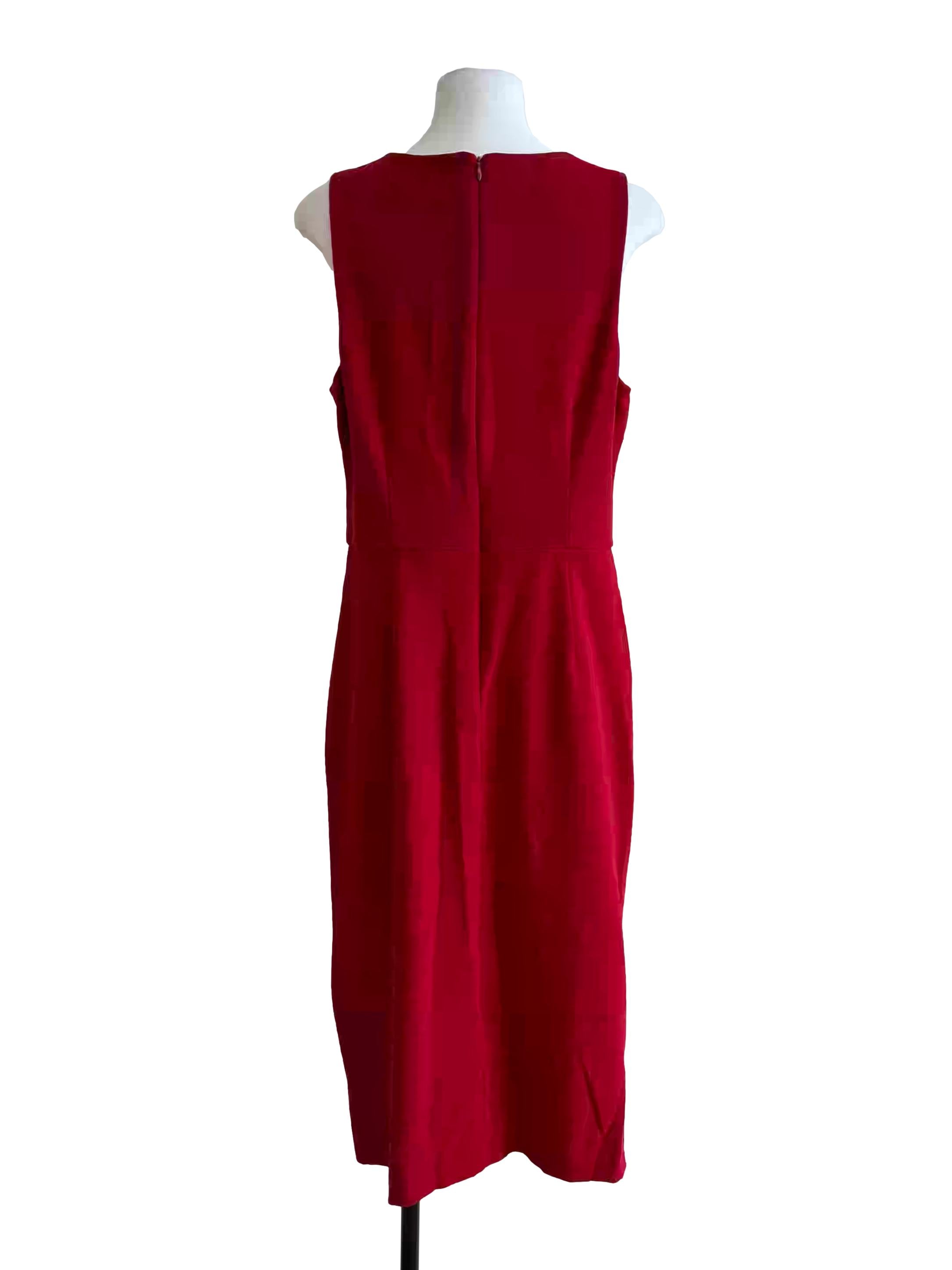 Lava Red Ruffle Sheath Dress