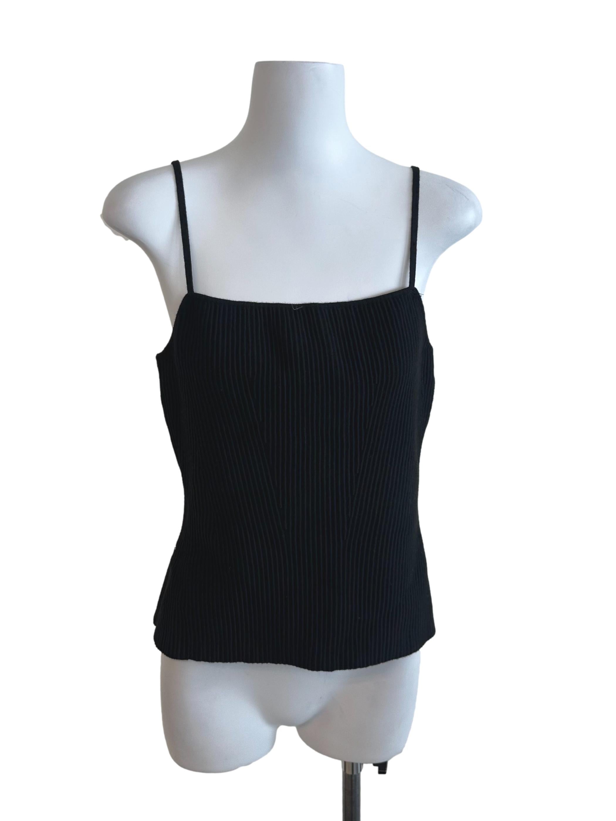 Raven Black Square Neck Fitted Top