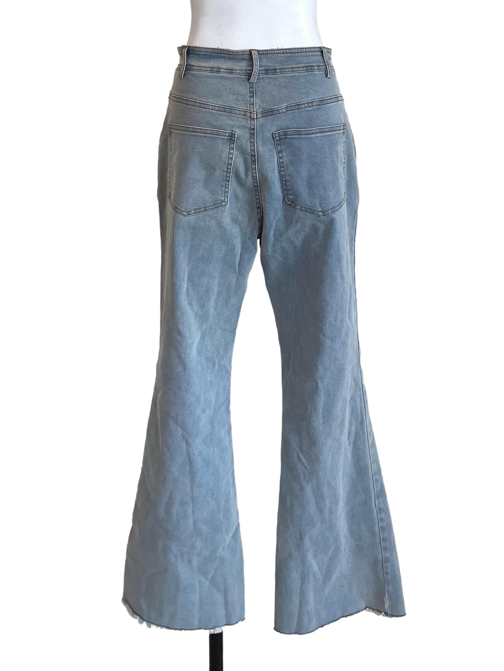Light Blue Flared Distressed Jeans