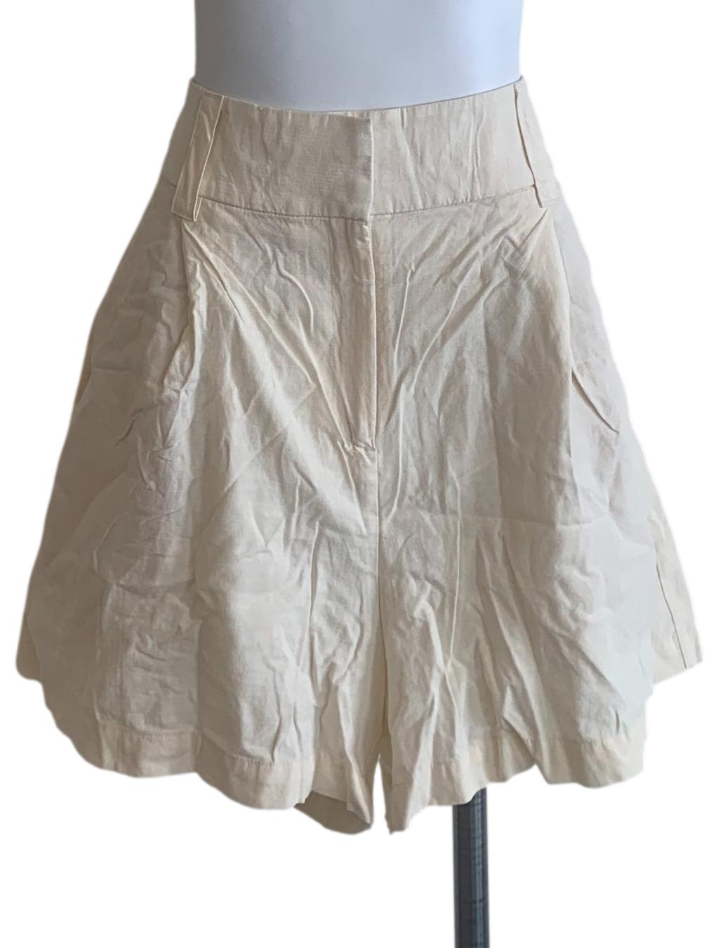 Ivory White Flared Shorts