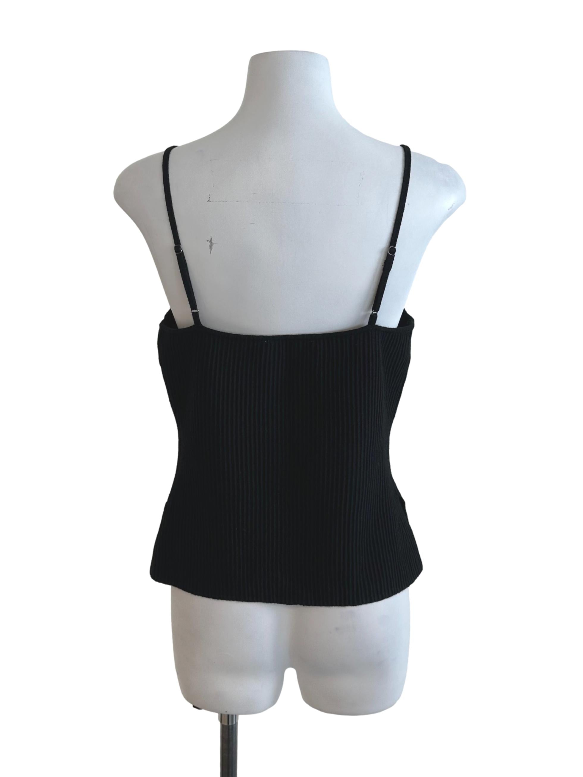 Raven Black Square Neck Fitted Top