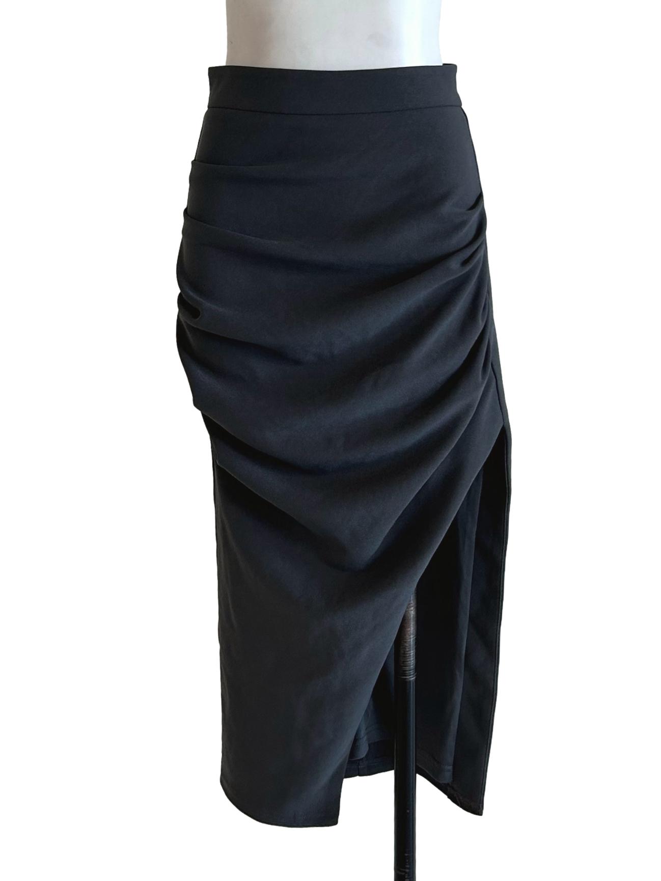 Shadow Grey Slit Pencil Skirt