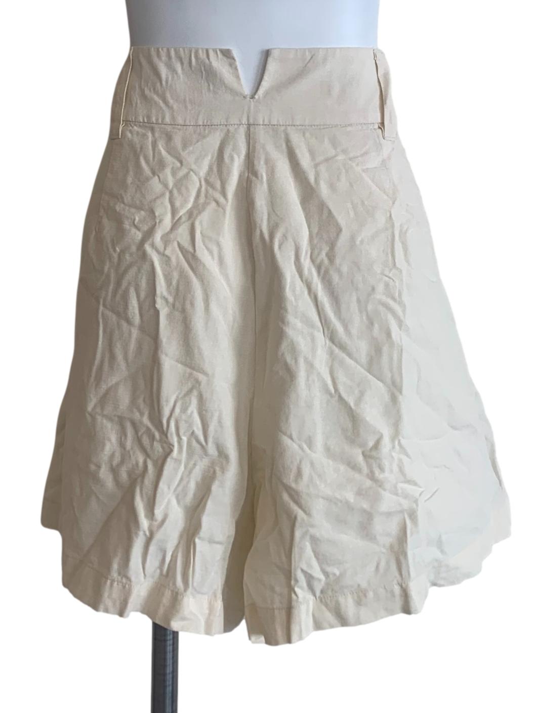 Ivory White Flared Shorts