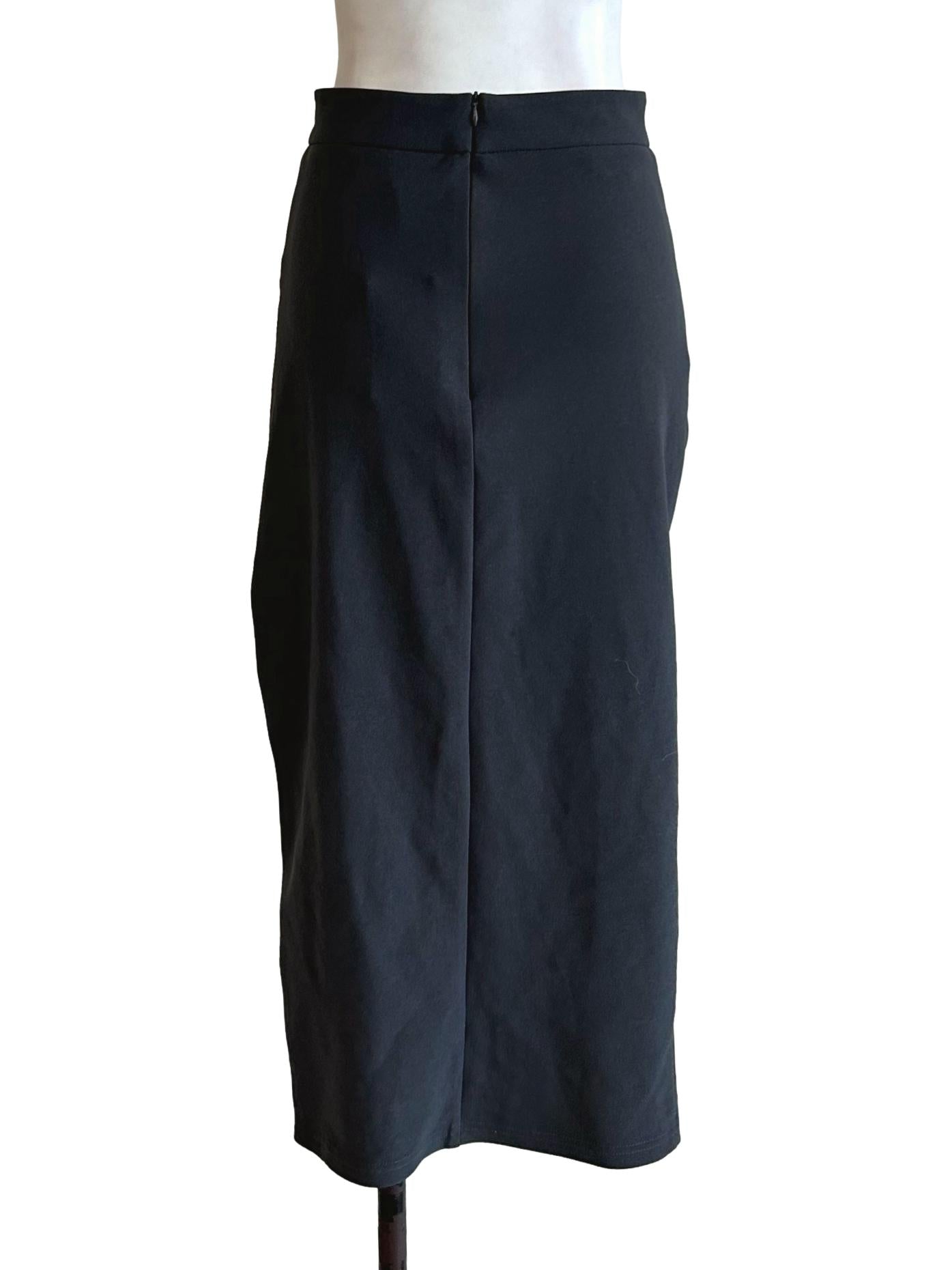 Shadow Grey Slit Pencil Skirt