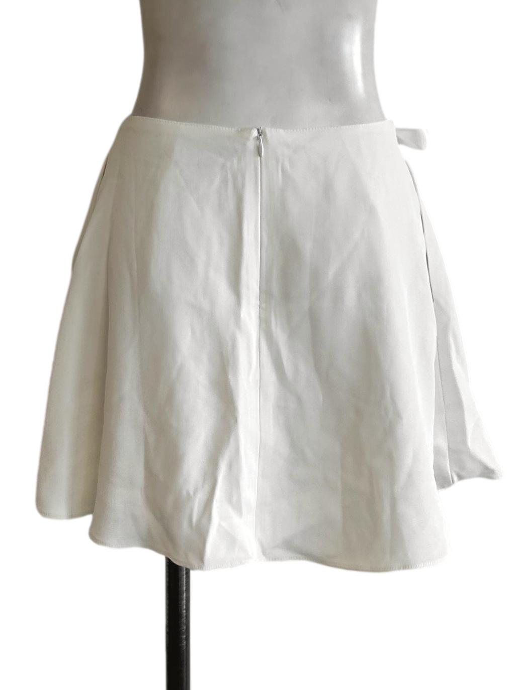 Chiffon White Flowy A-Line Skirt