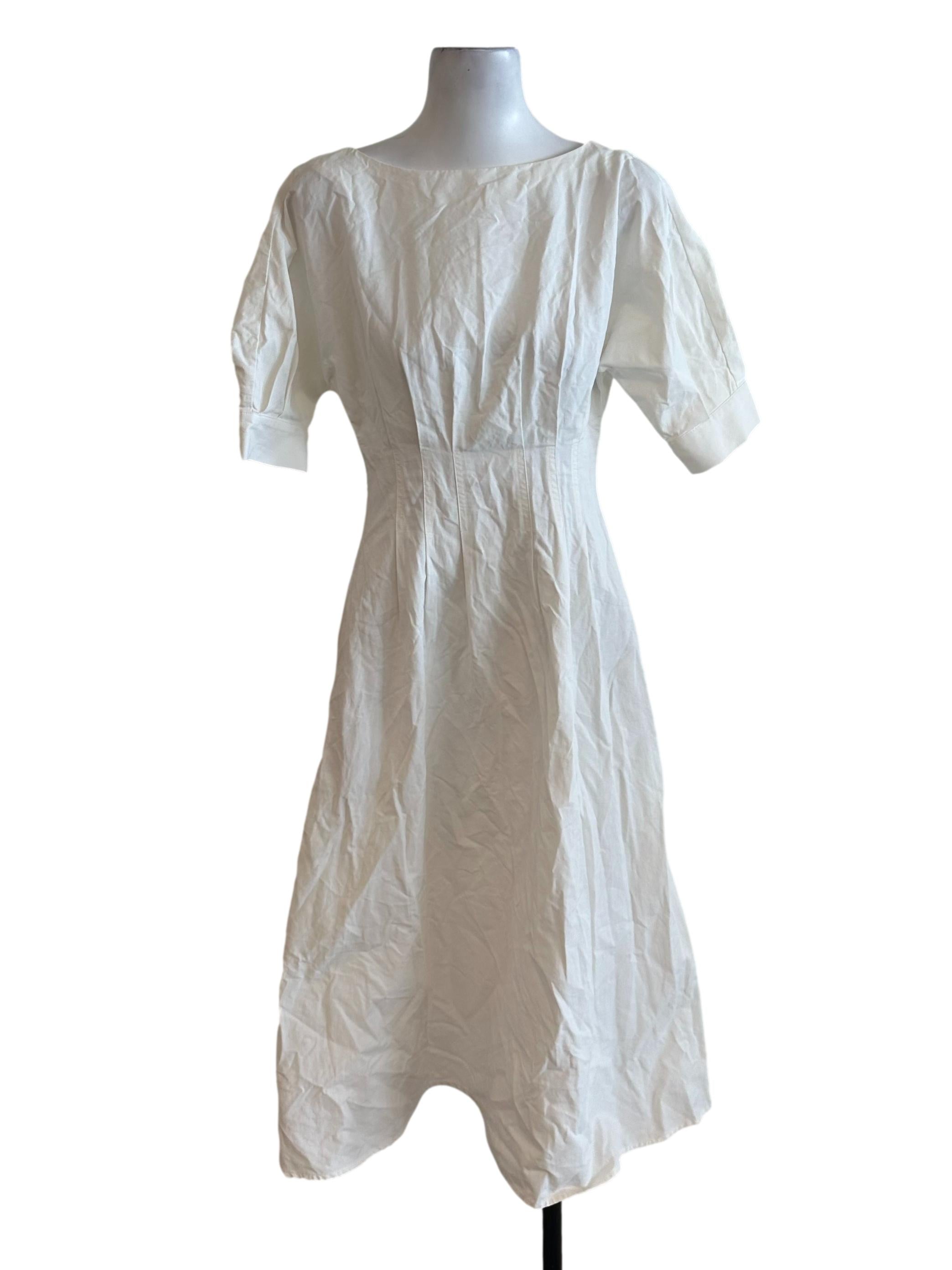 Ivory White Sabrina Neckline Sheath Dress OSN