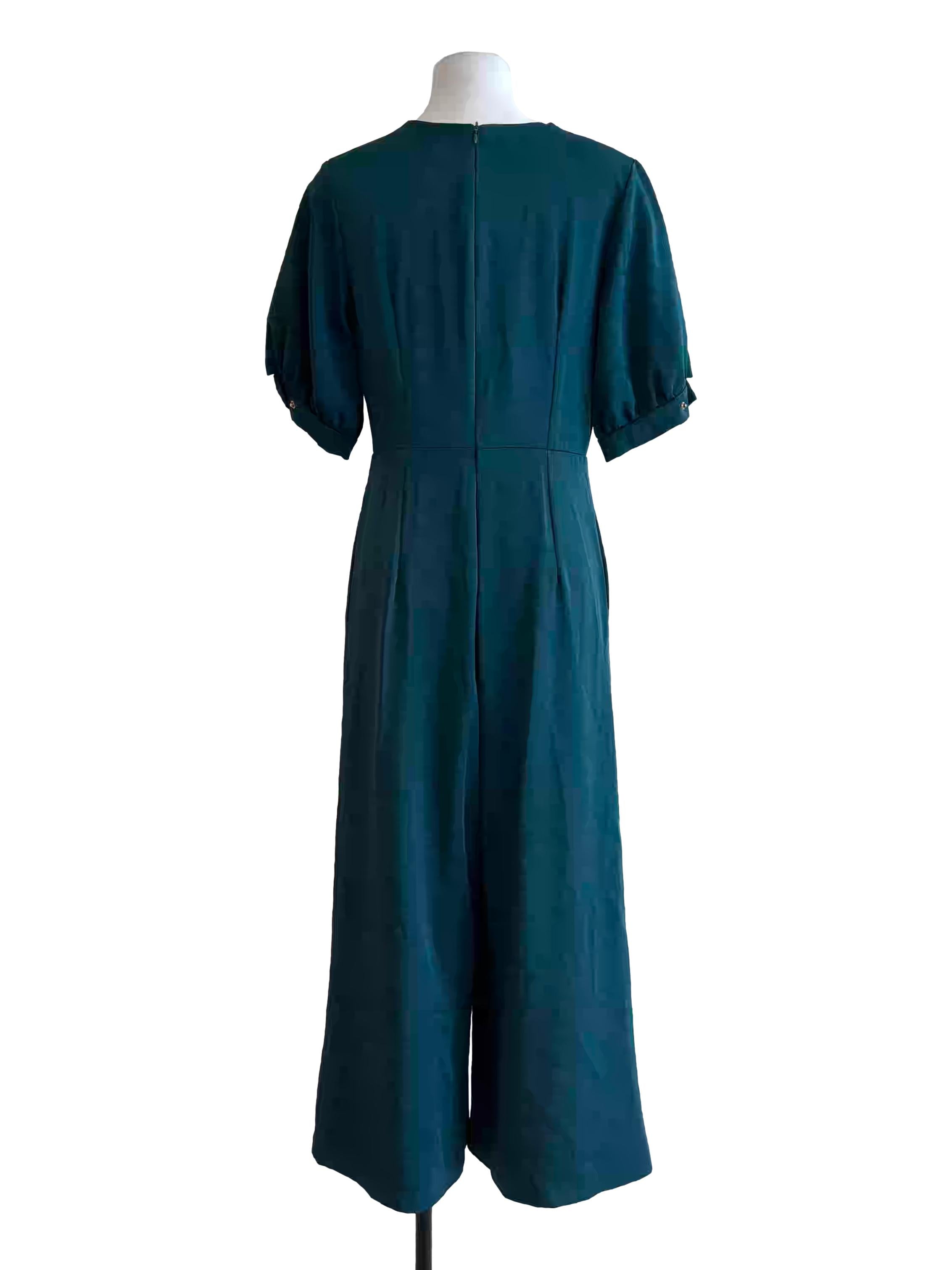 Teal Short Sleeve Jumpsuit