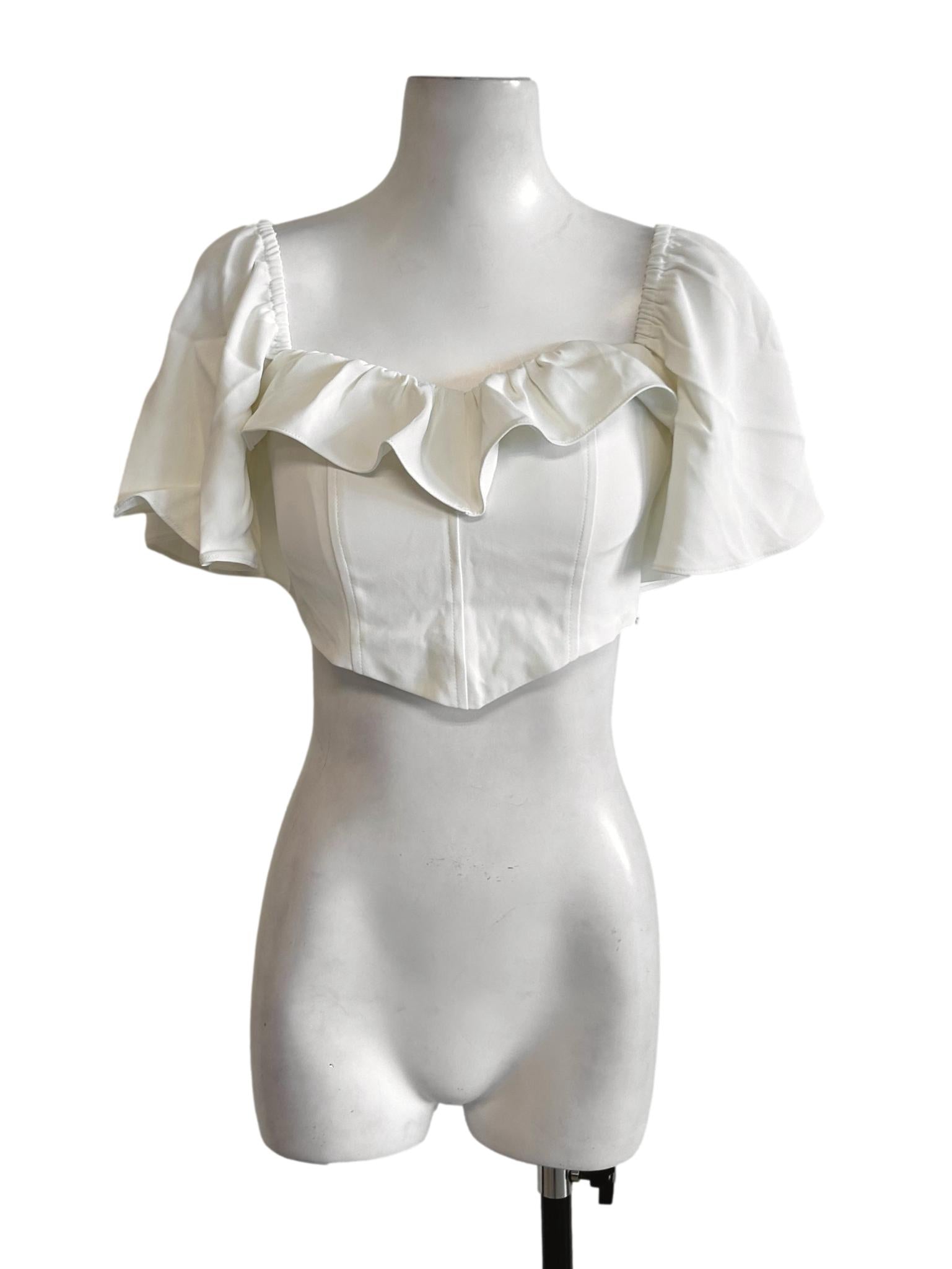 Chiffon White Corset Top