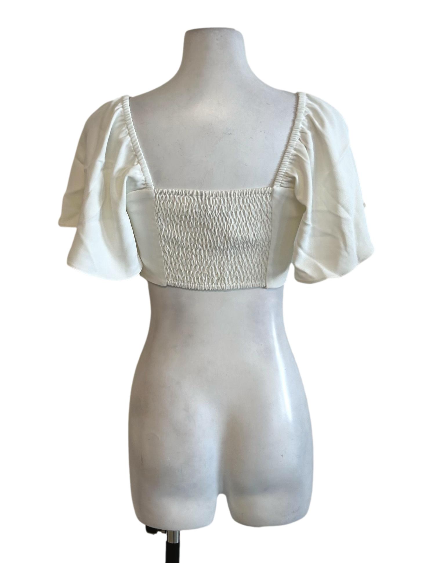 Chiffon White Corset Top