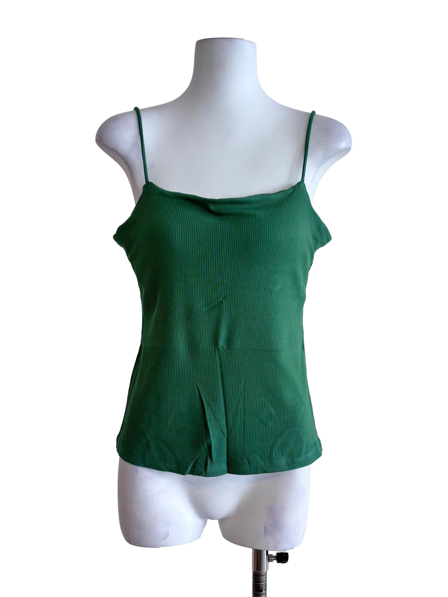 Green Madrid Ribbed Padded Top