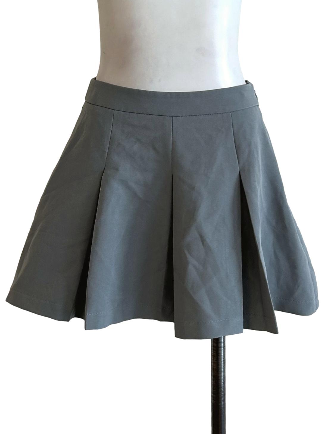 Coin Grey Pleated Skirt