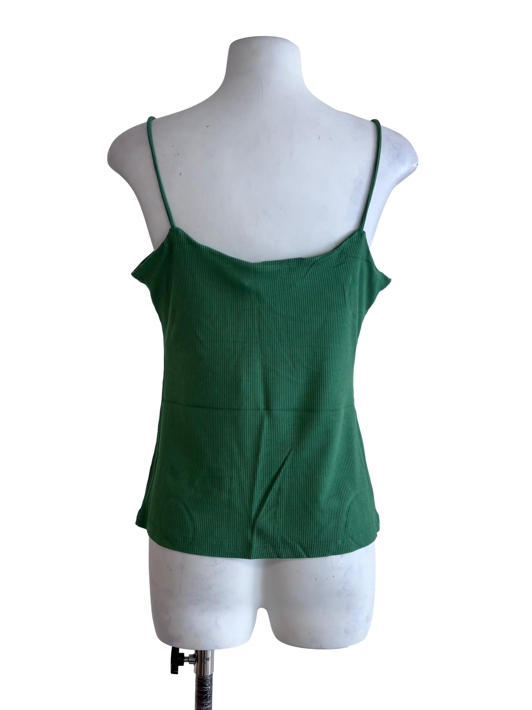 Green Madrid Ribbed Padded Top