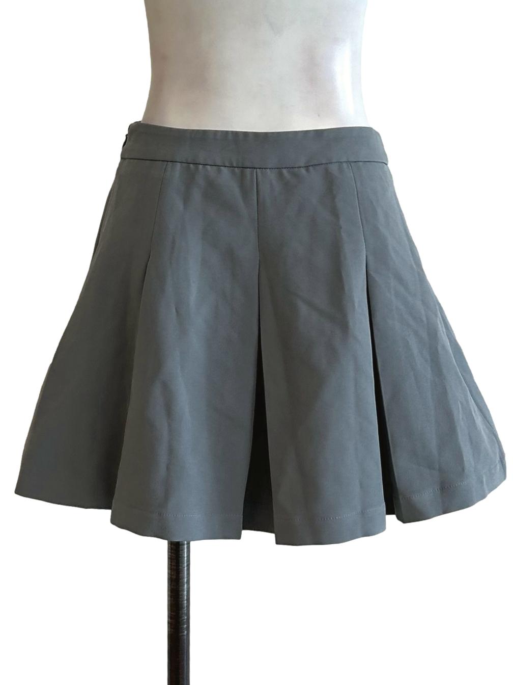 Coin Grey Pleated Skirt