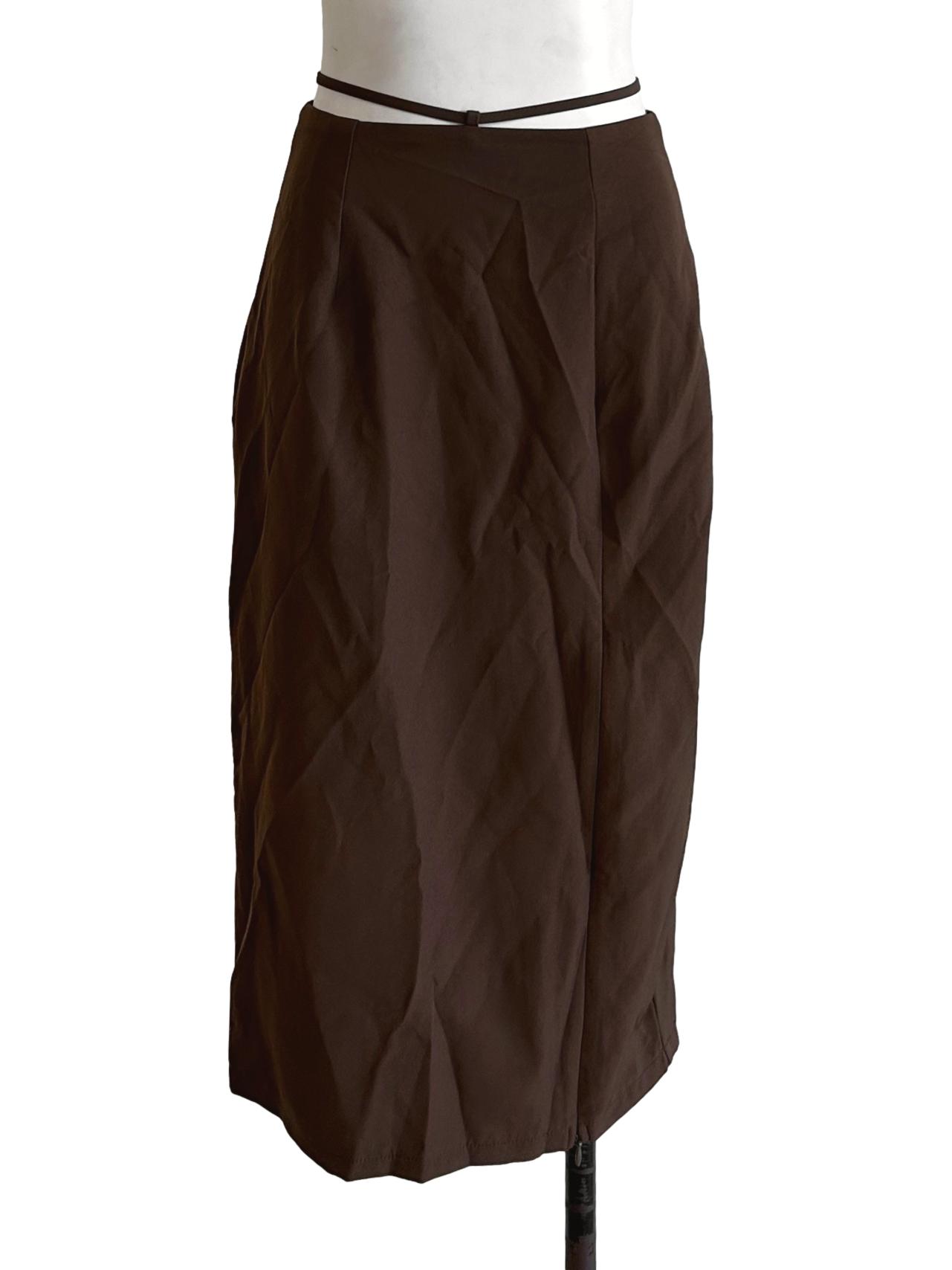 Walnut Brown Midi Skirt