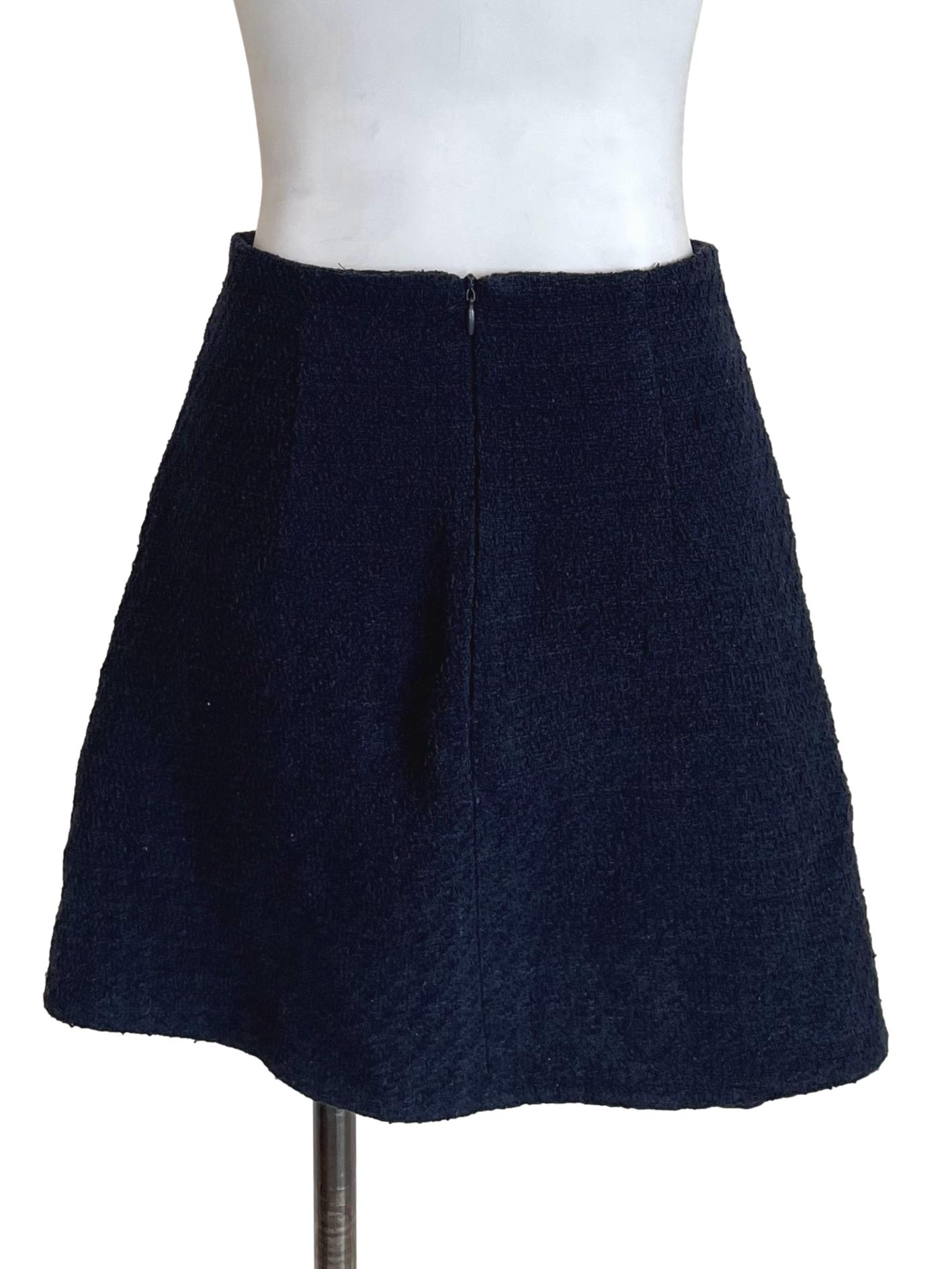 Navy Tweed A-Line Skirt LB