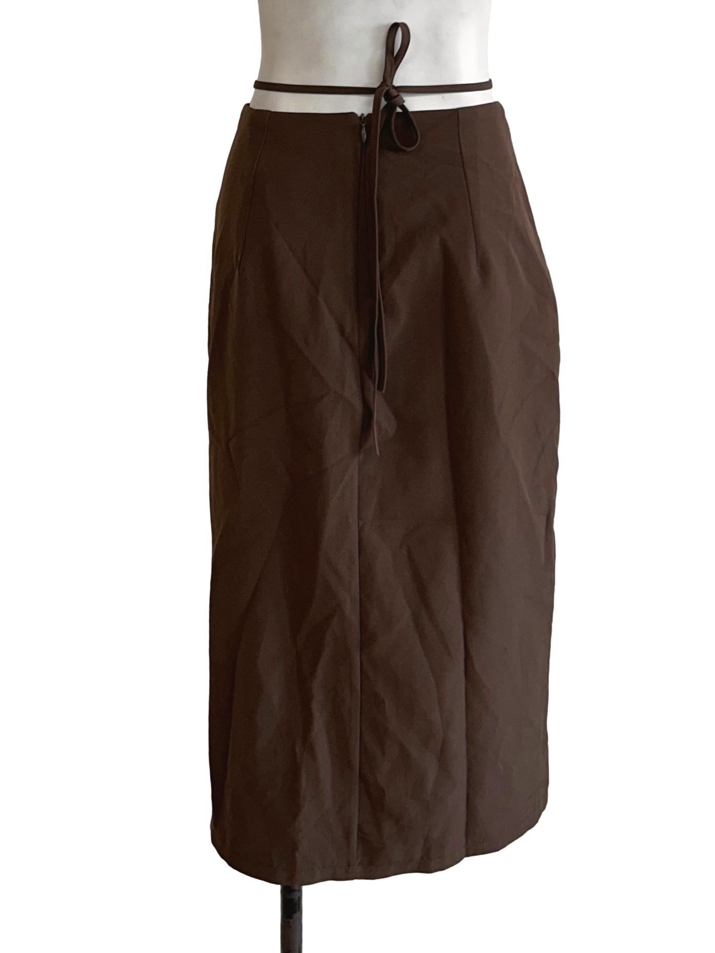 Walnut Brown Midi Skirt