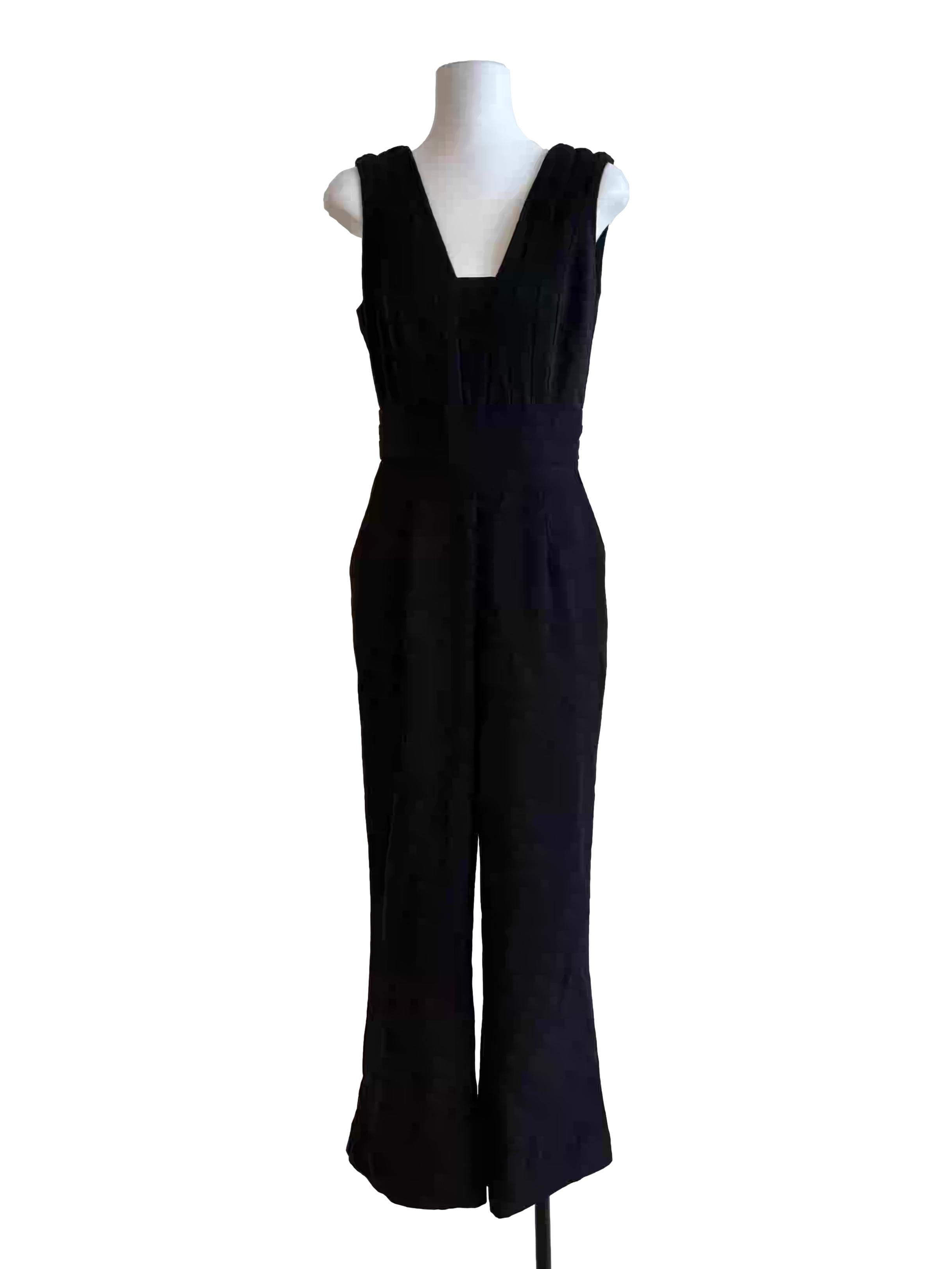 Onyx Black Sleeveless Flare Jumpsuit