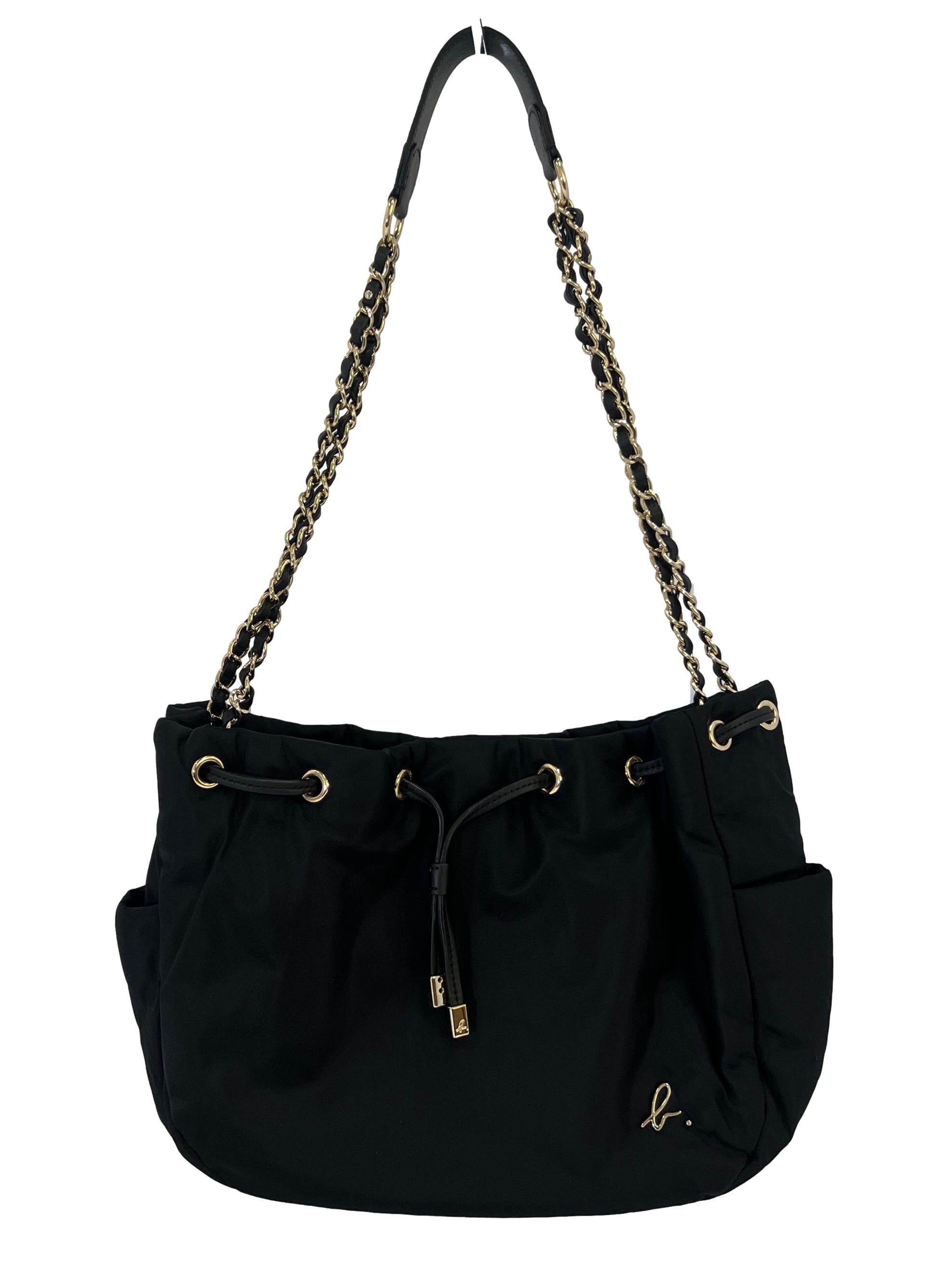 Black Nylon Bucket Bag