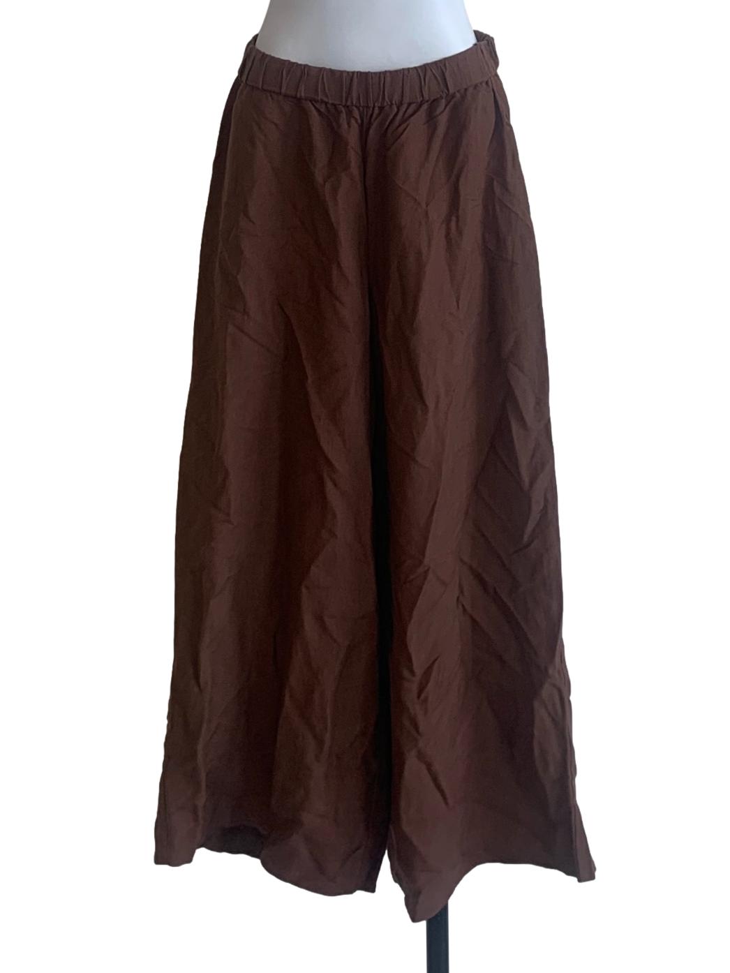 Walnut Brown Wide Leg Pants