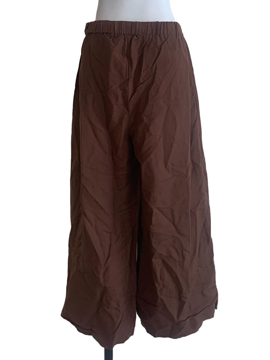 Walnut Brown Wide Leg Pants