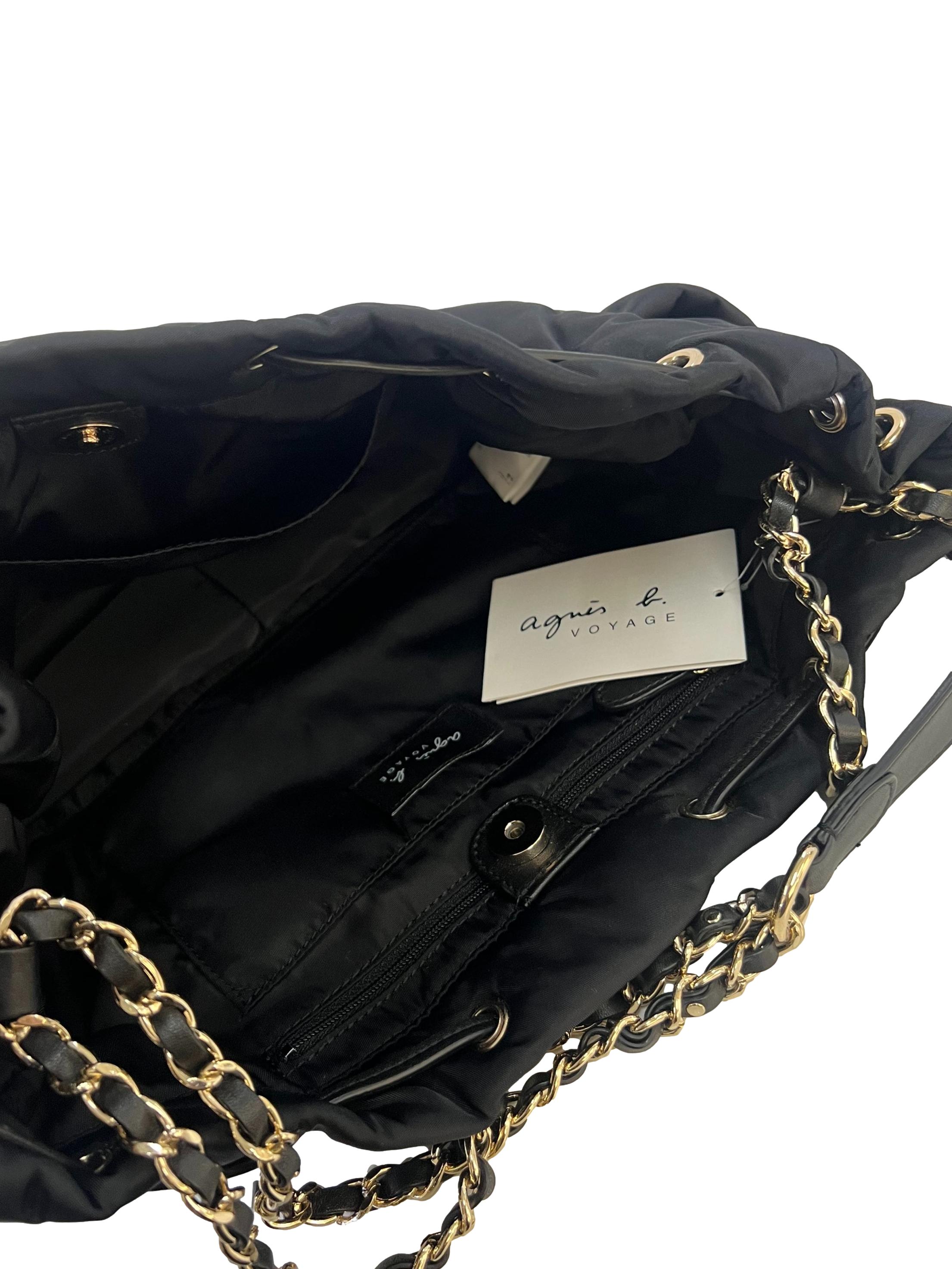 Black Nylon Bucket Bag