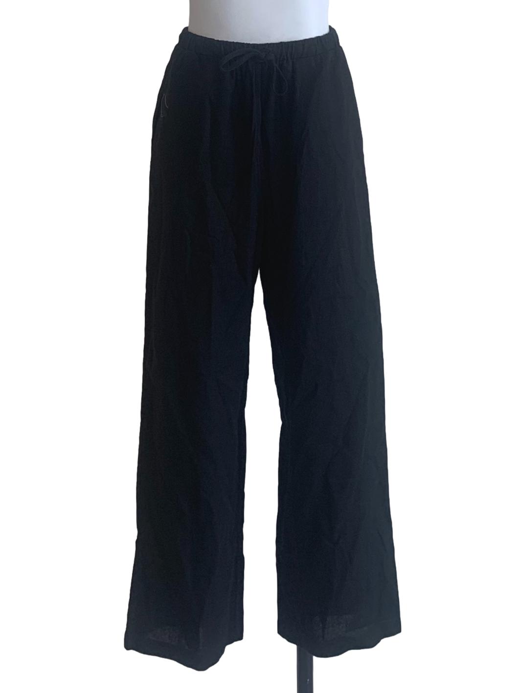 Crow Black Straight Cut Pants
