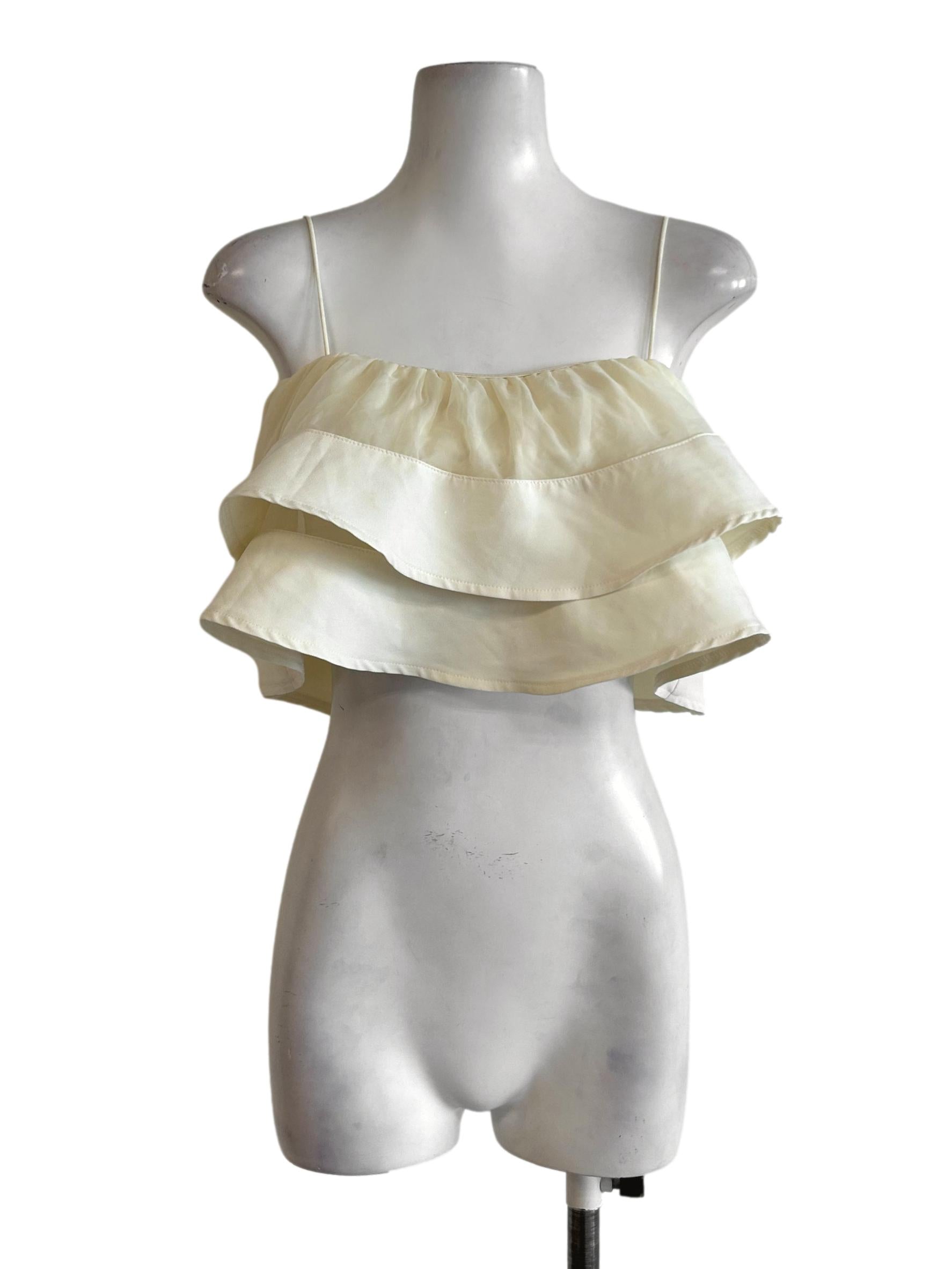 Cream White Ruffle Cami Top