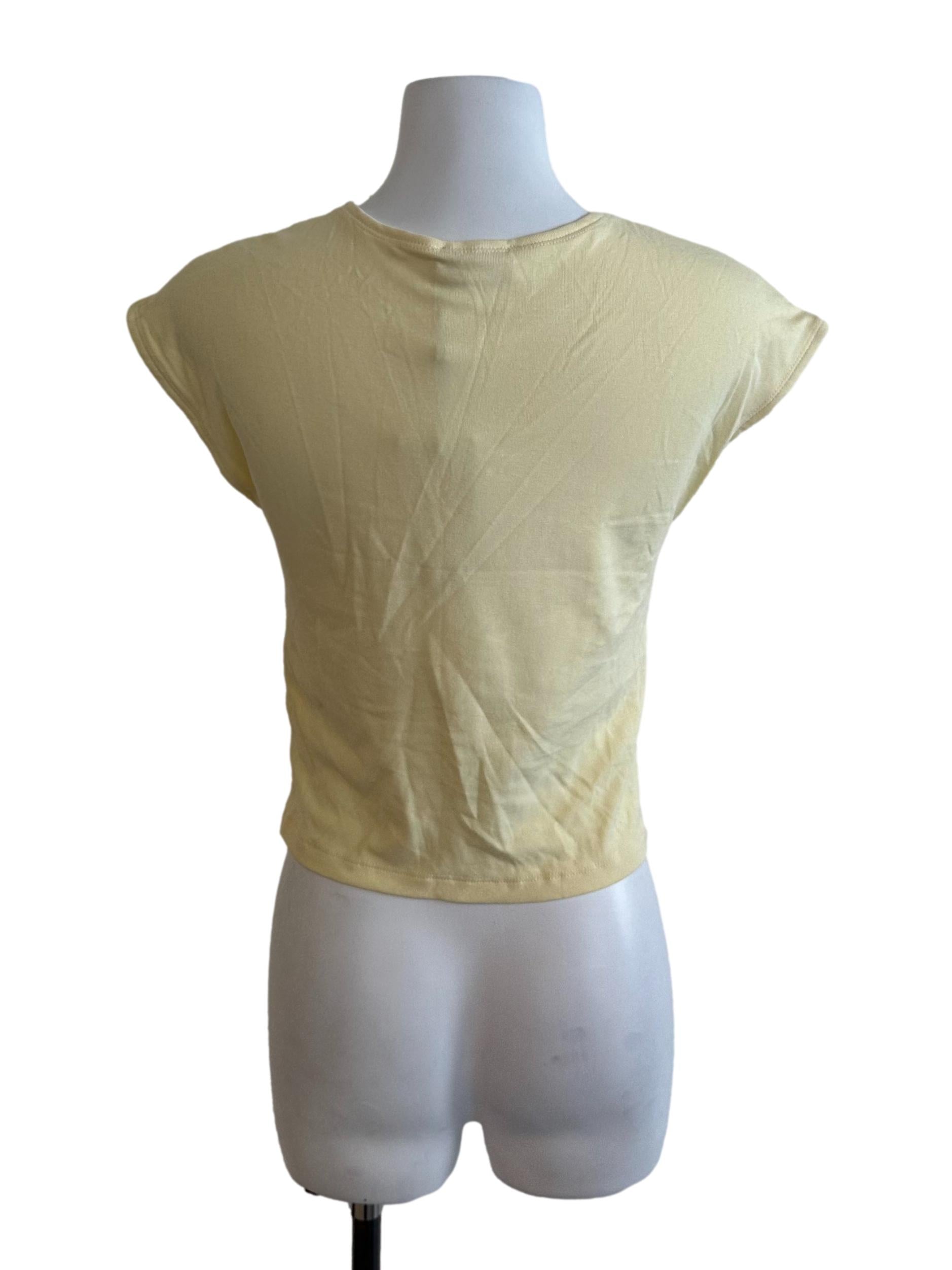 Butter Yellow Round Neck Casual Top