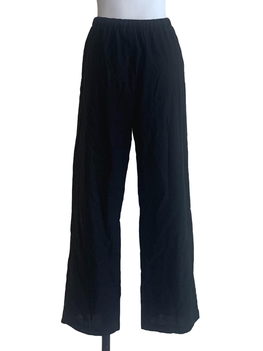 Crow Black Straight Cut Pants