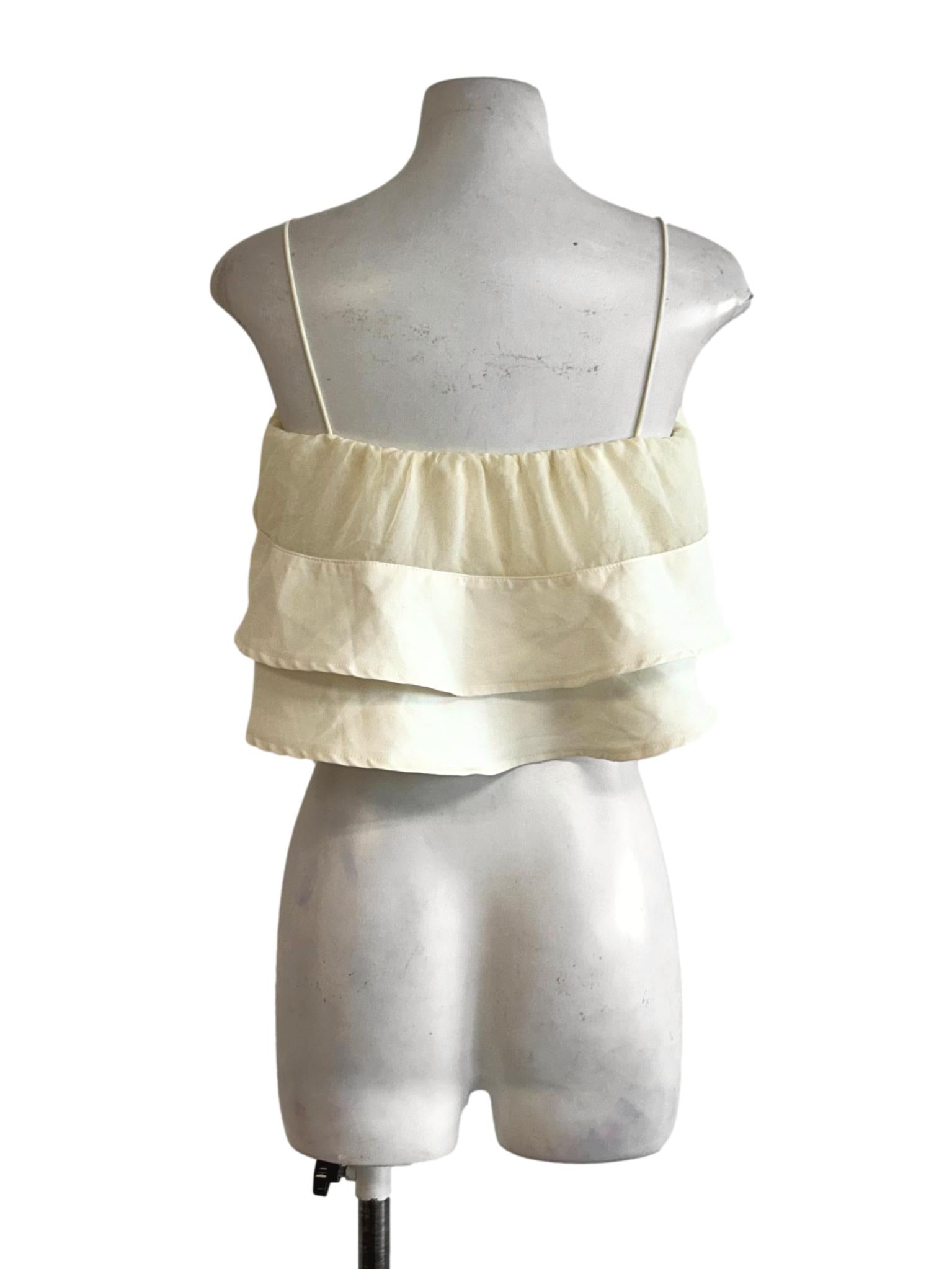 Cream White Ruffle Cami Top
