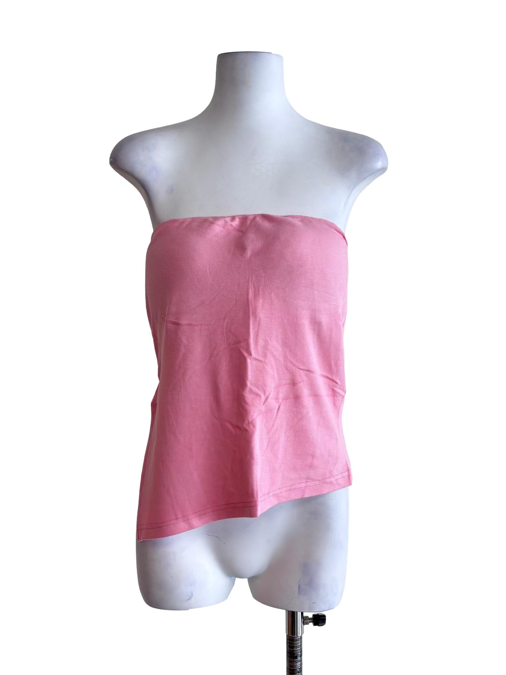 Pink Ronni Asymmetrical Padded Tube Top