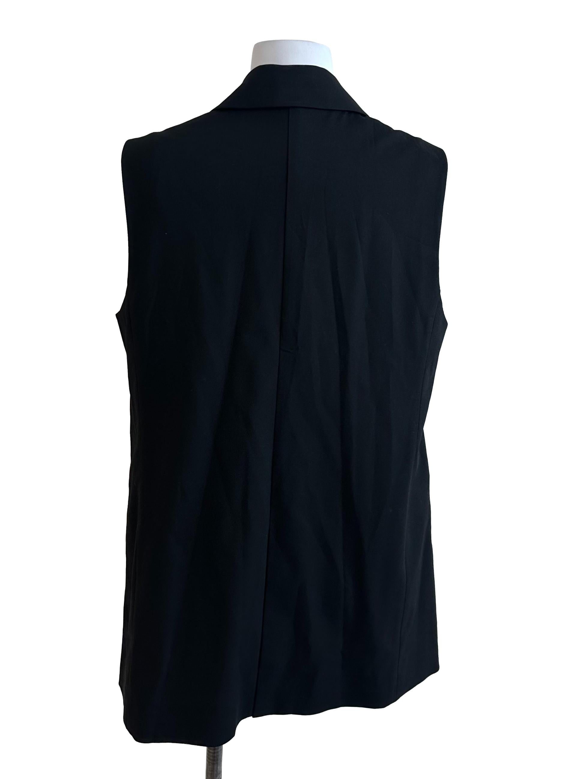 Raven Black Collar Button Vest