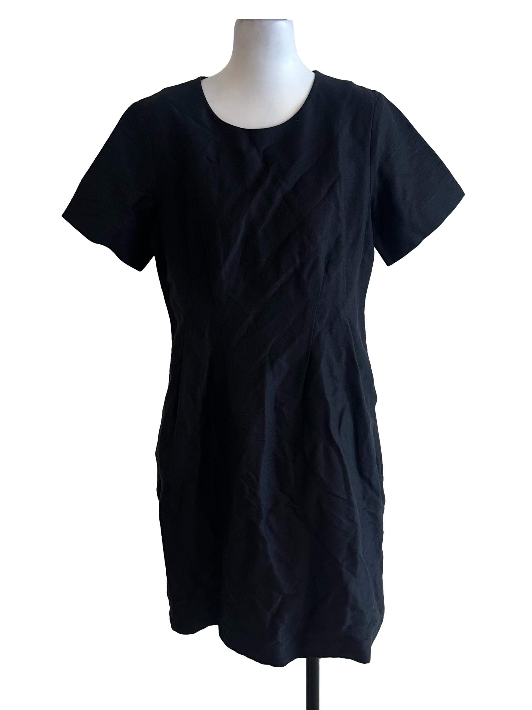 Onyx Black Round Neck Short Sleeve Dress