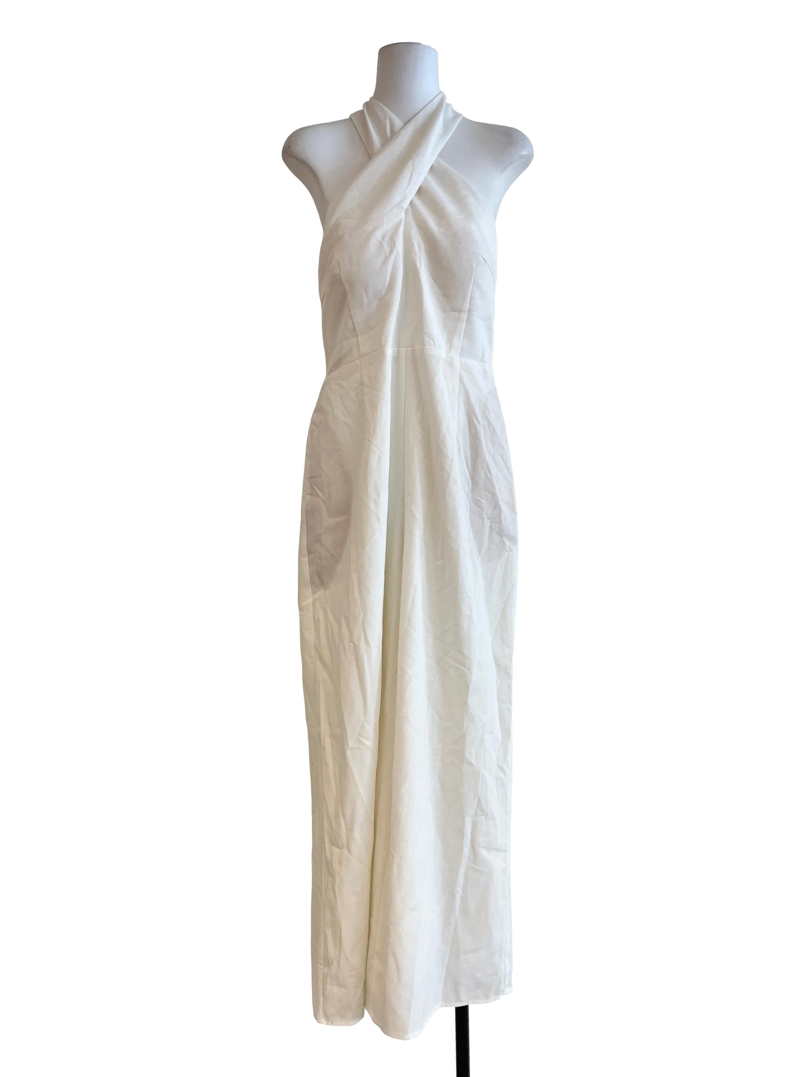 Off White Sleeveless Overalls