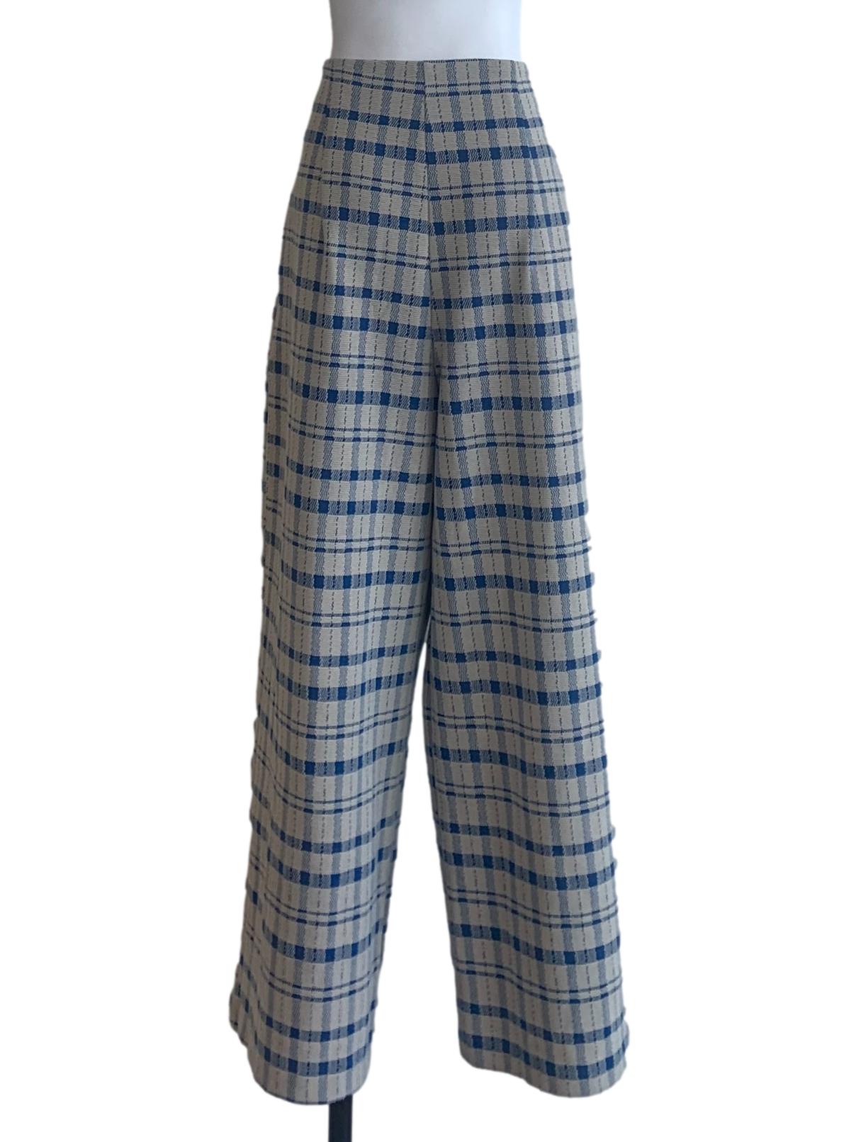 Slate Blue Madras Pattern Pants