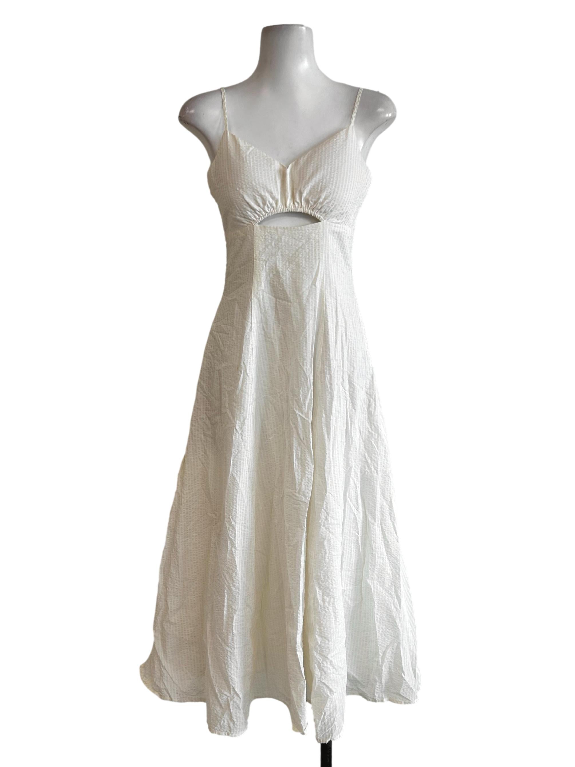 Cream And White Stripes Cami Dress LB