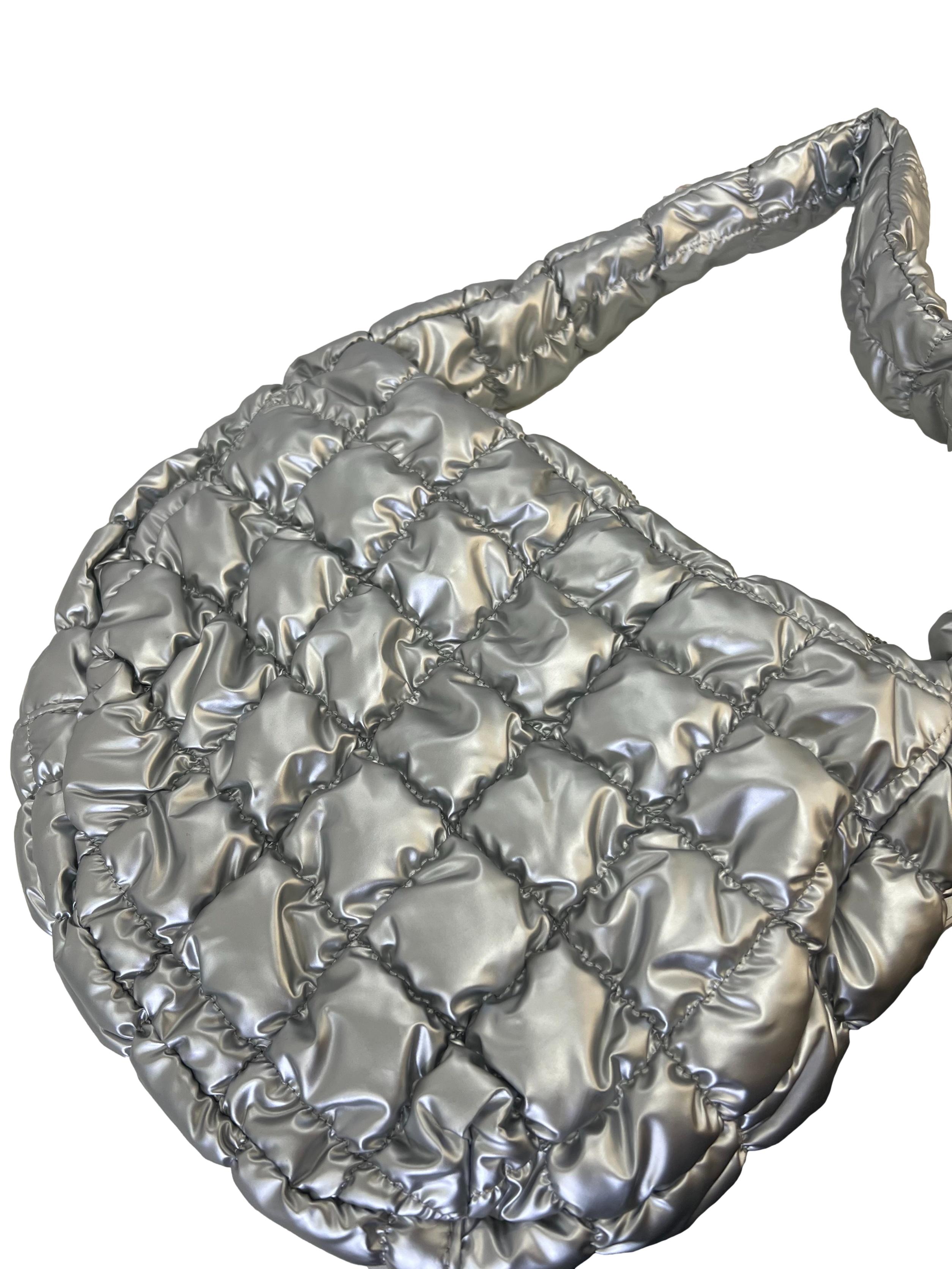 Silver Quilted Micro Bag