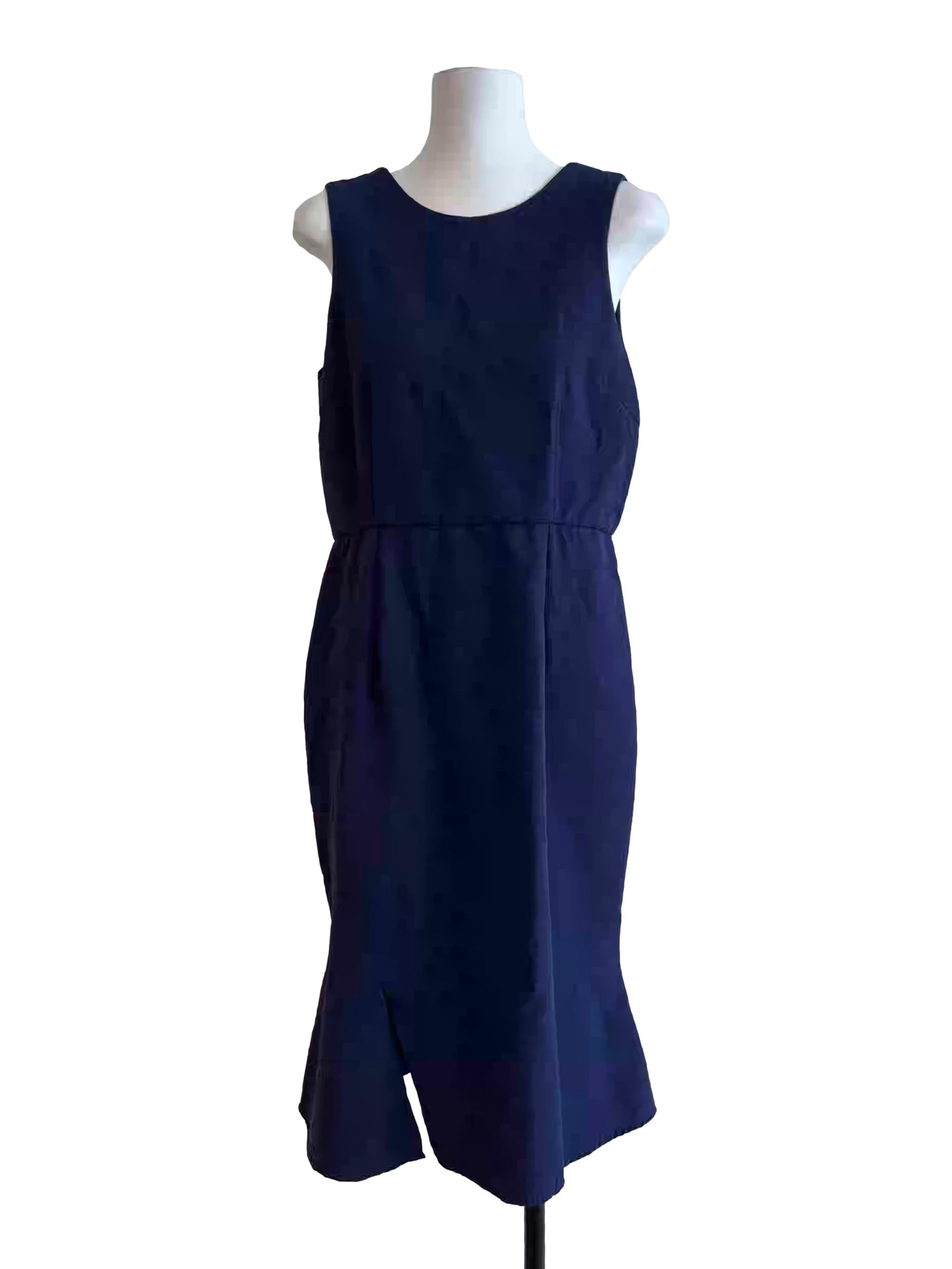 Navy Blue Sleeveless Pencil Dress