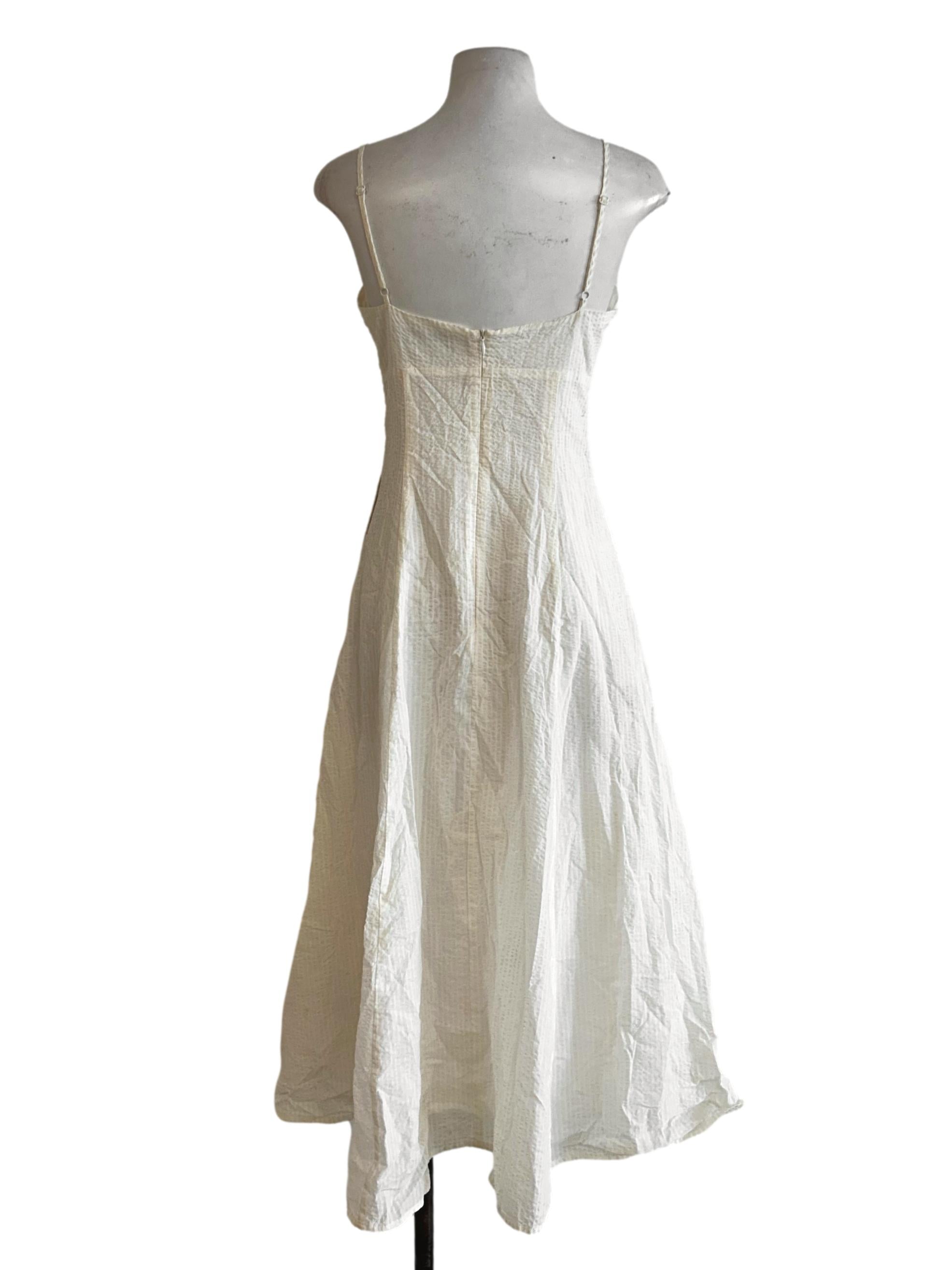 Cream And White Stripes Cami Dress LB