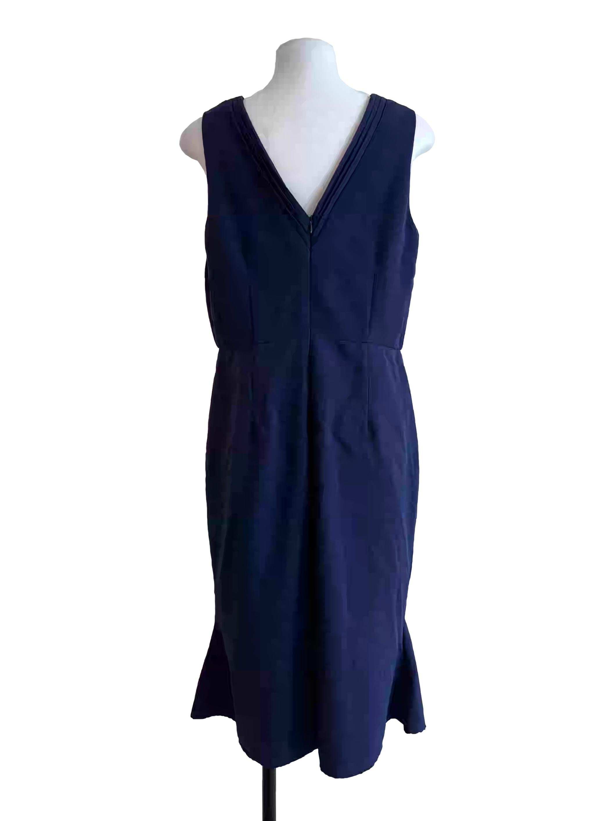 Navy Blue Sleeveless Pencil Dress