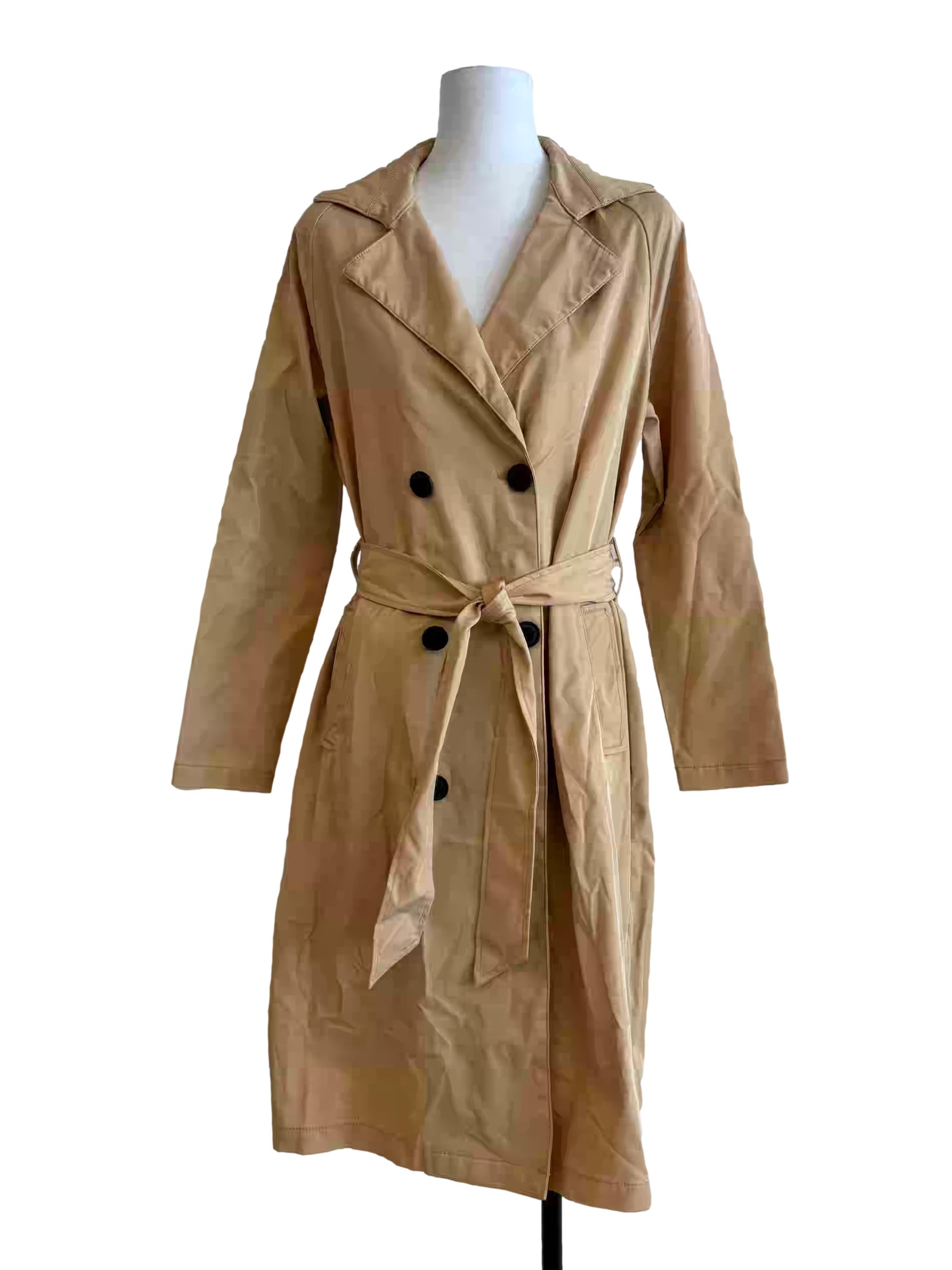 Beige Double Button Trench Coat
