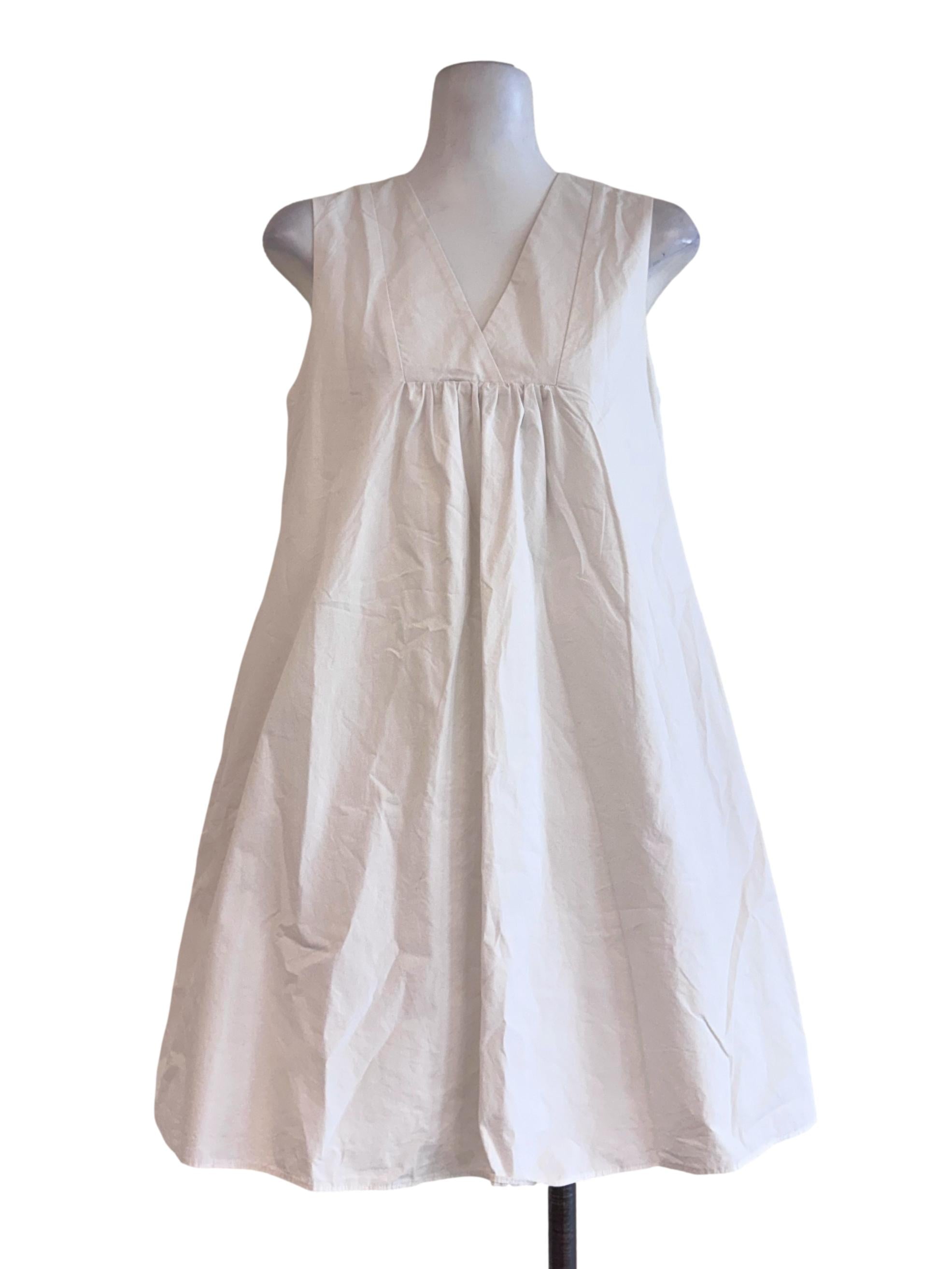 V-Neck Cotton Shift Dress OSN