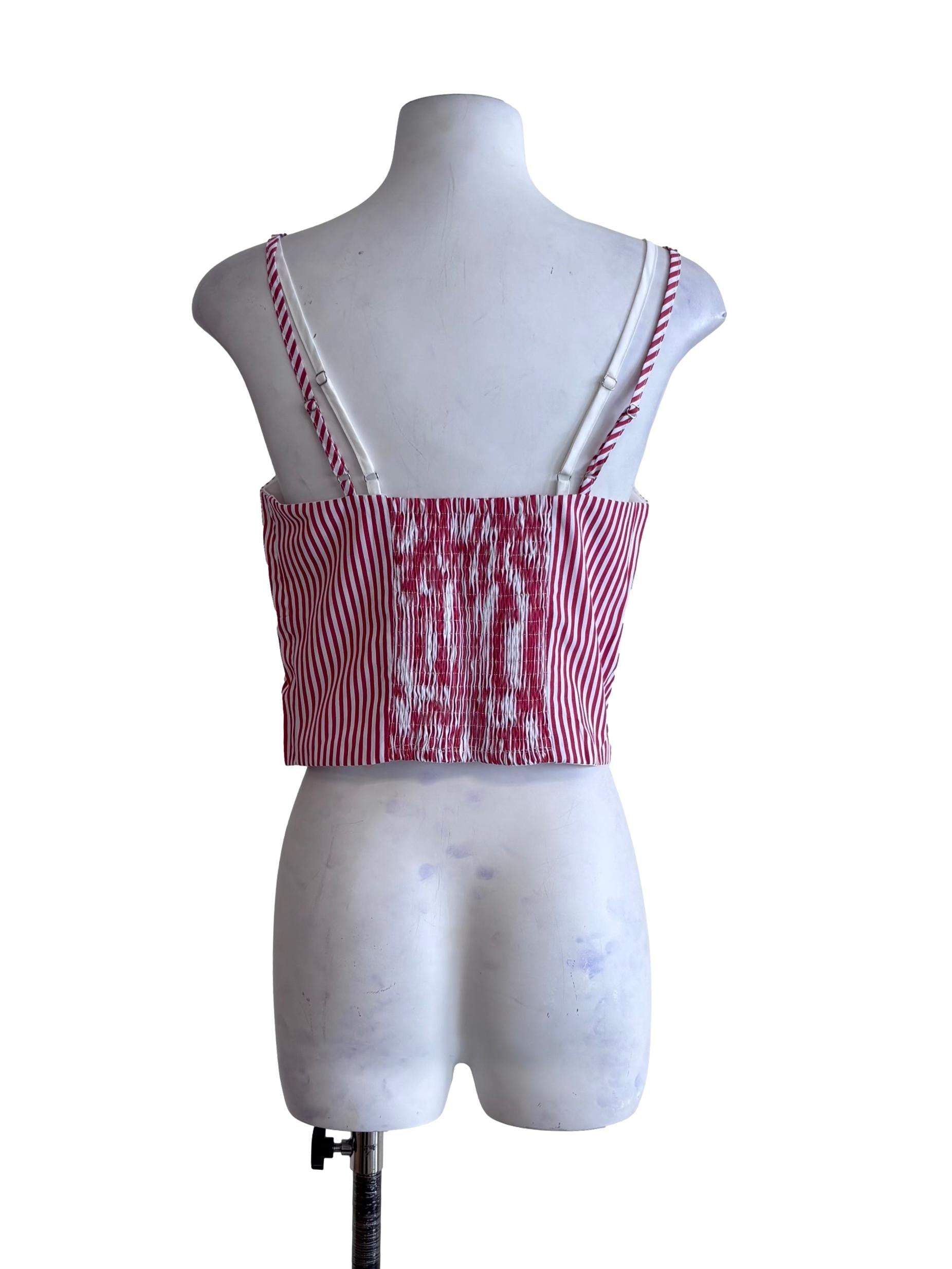 Red Kennedy Bustier Button Top